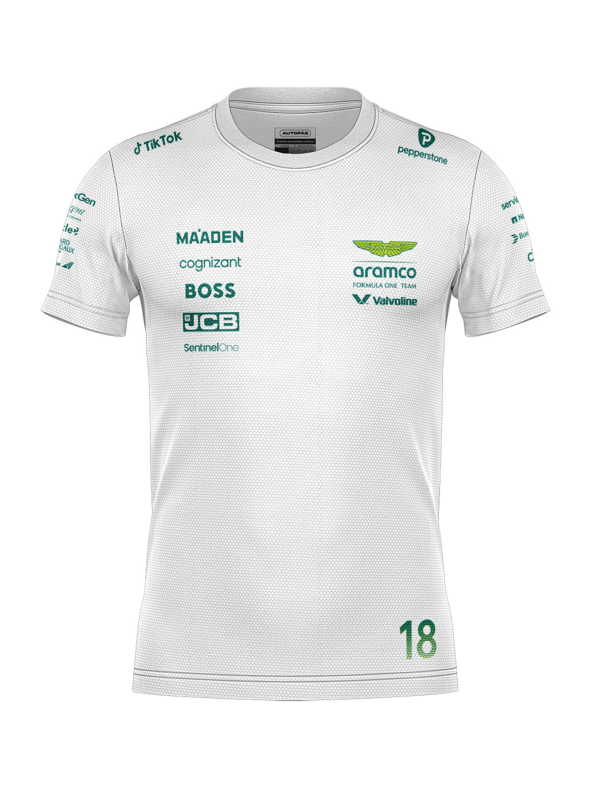 Aston Martin Lance Stroll Dryfit T-Shirt White 2025