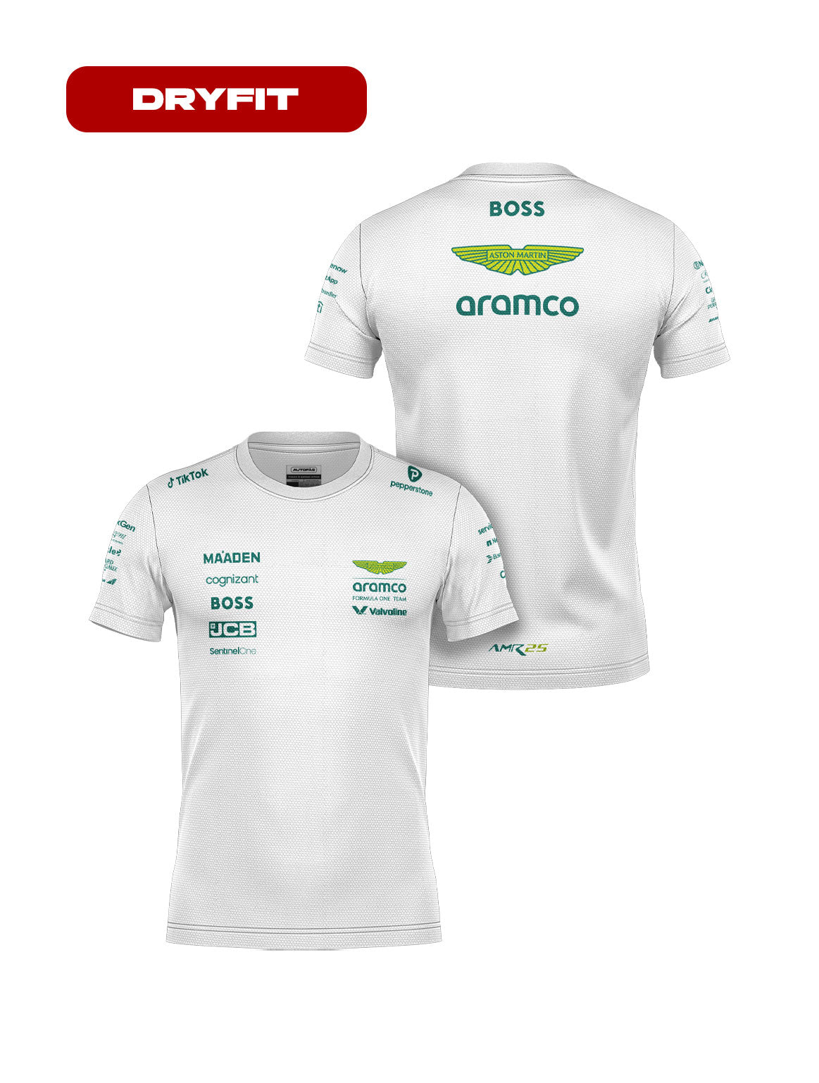 Aston Martin Team Dryfit T-Shirt White 2025