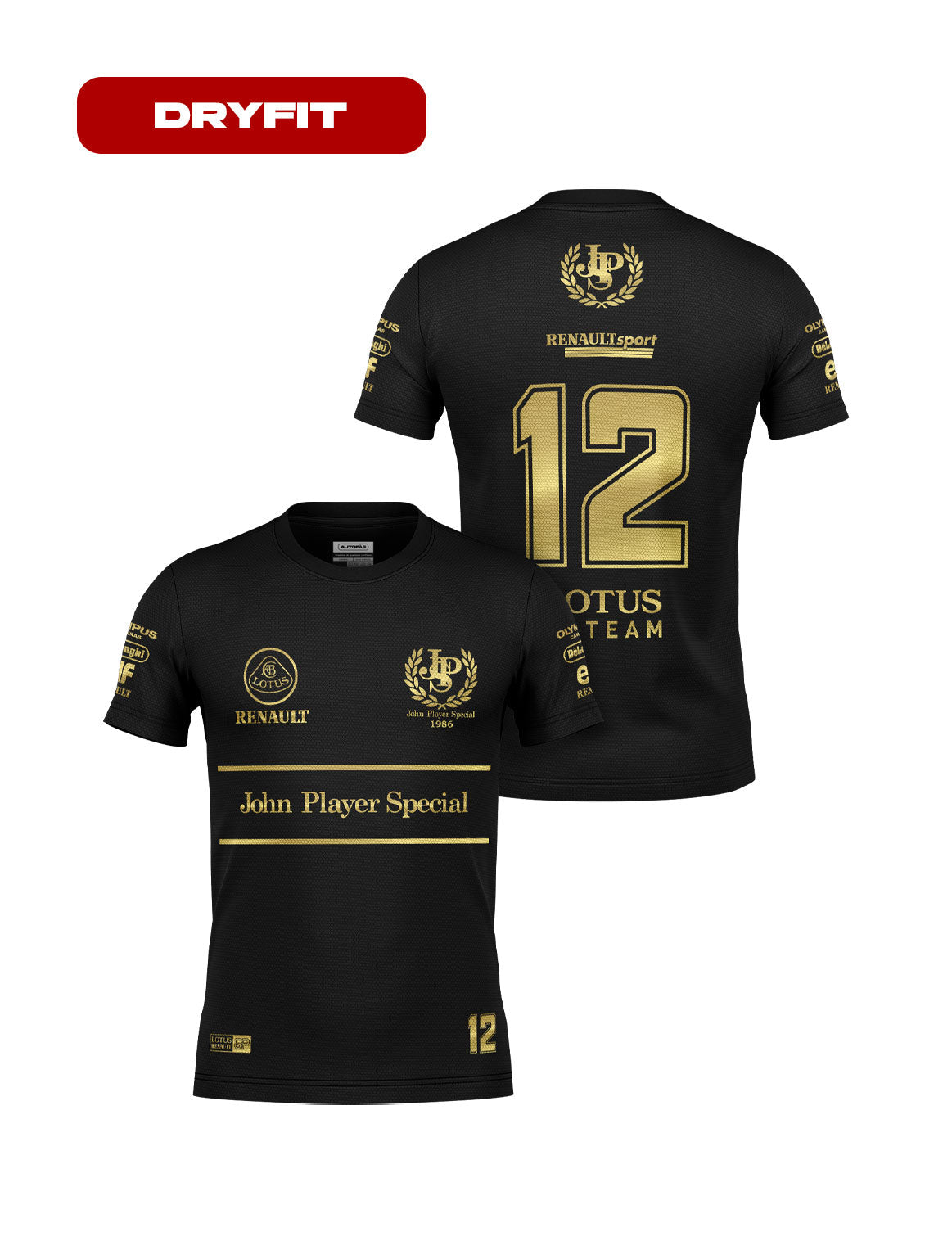 Lotus John Player 80s Black Dryfit T-Shirt 2025