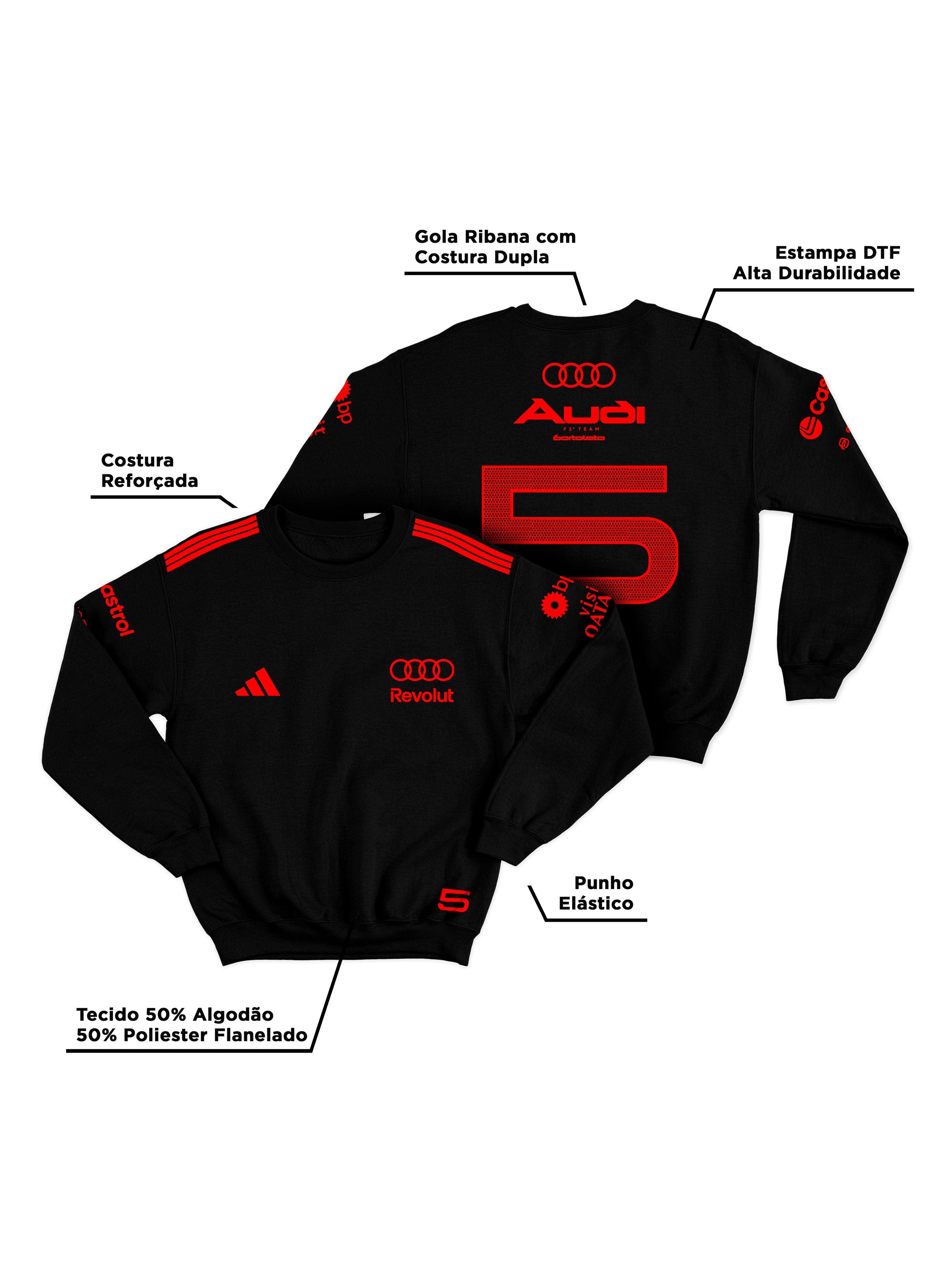 Gabriel Bortoleto Red&Black Audi F1 2026 Hoodie Black