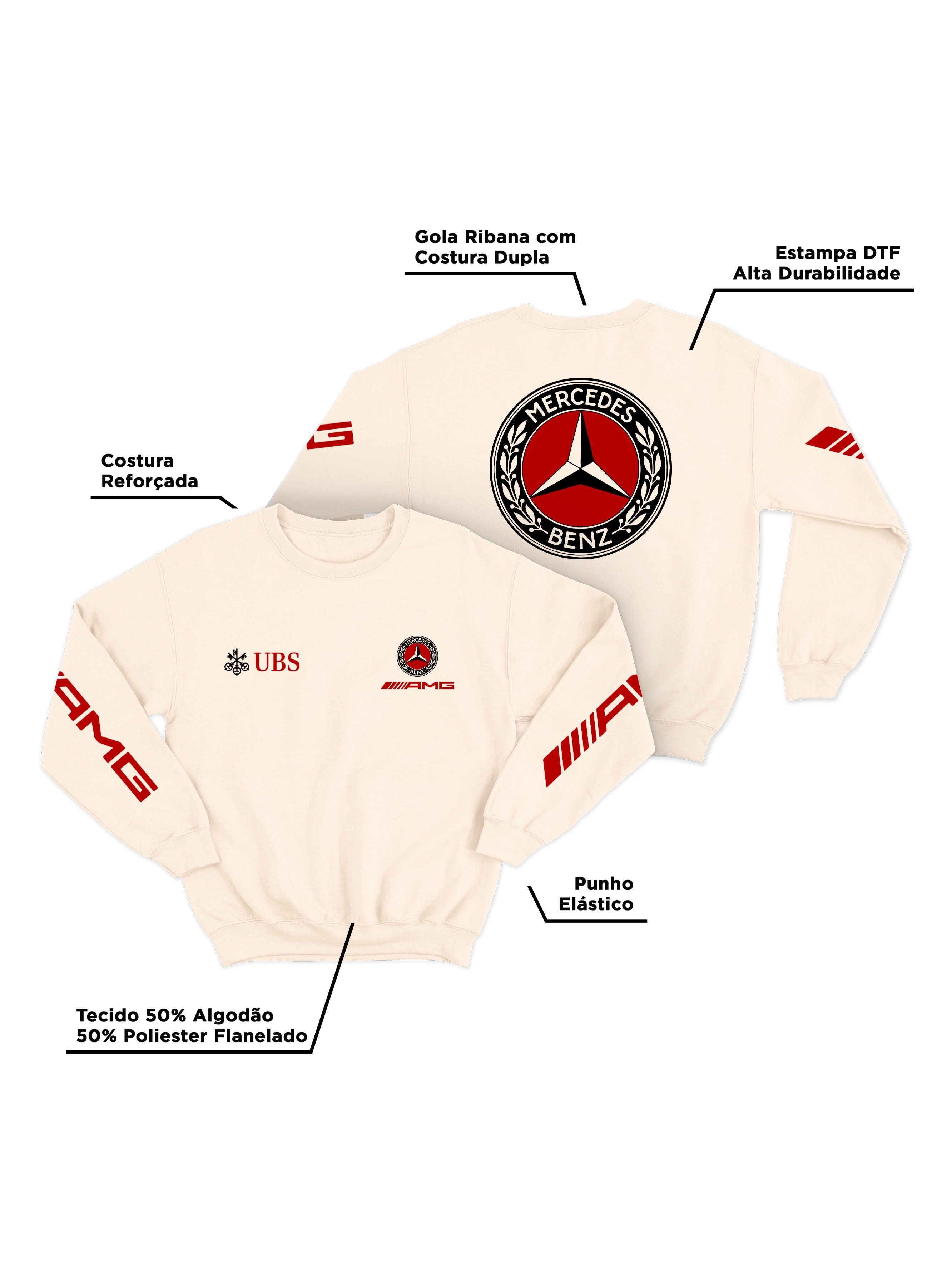 Mercedes AMG Retro Logo Off White Hoodie