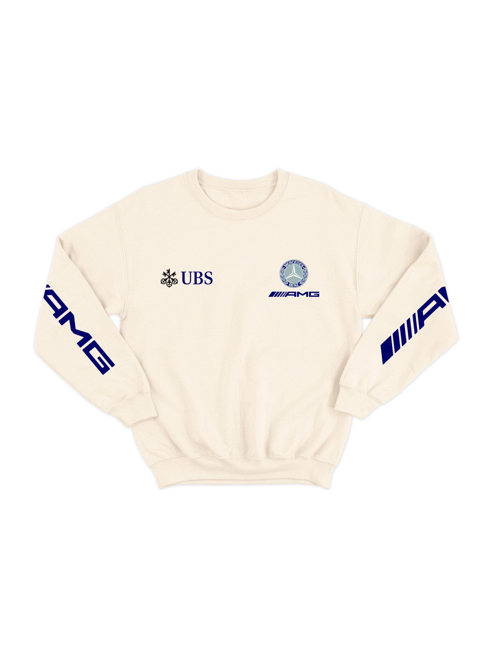 Mercedes AMG Retro Logo Hoodie Blue Off White