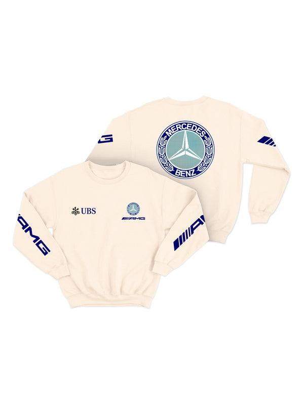 Mercedes AMG Retro Logo Hoodie Blue Off White