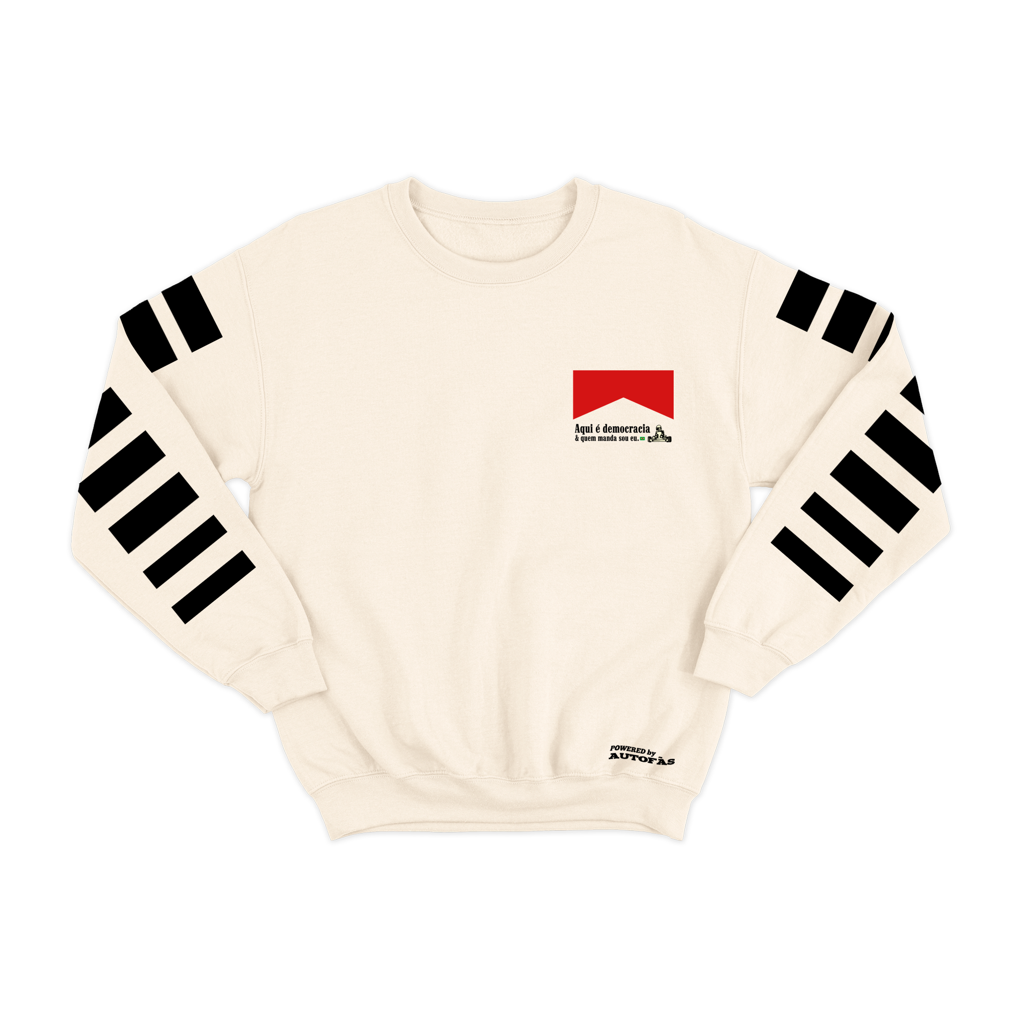 Retro Democracy Off White Crewneck Sweatshirt