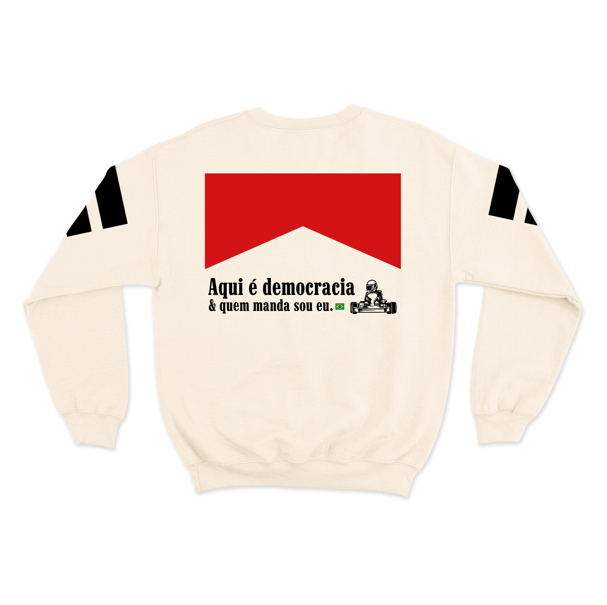 Retro Democracy Off White Crewneck Sweatshirt