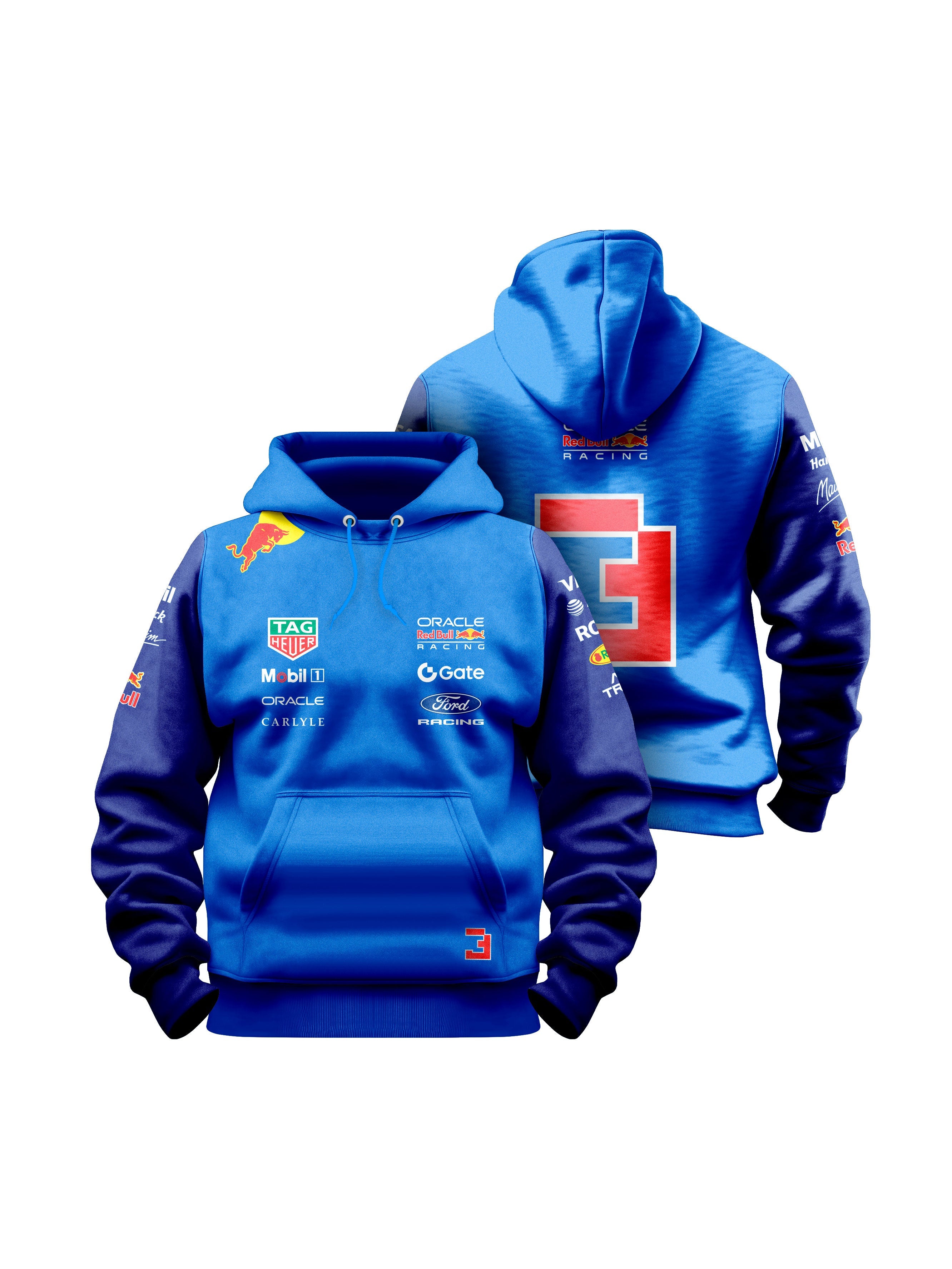 Max Verstappen Red Bull 2026 Royal Blue with Navy Hoodie