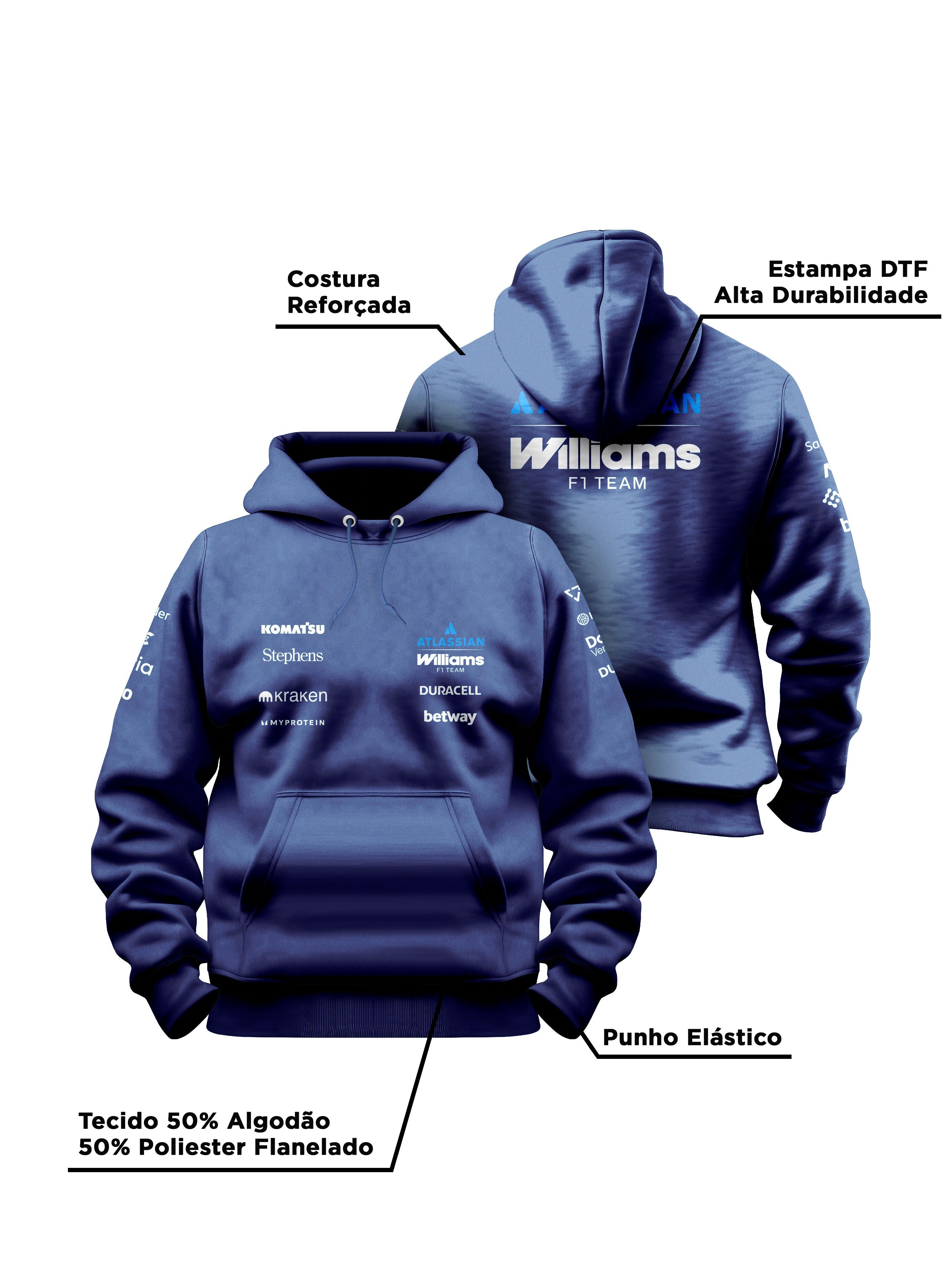 Williams F1 2026 Navy Blue Hoodie
