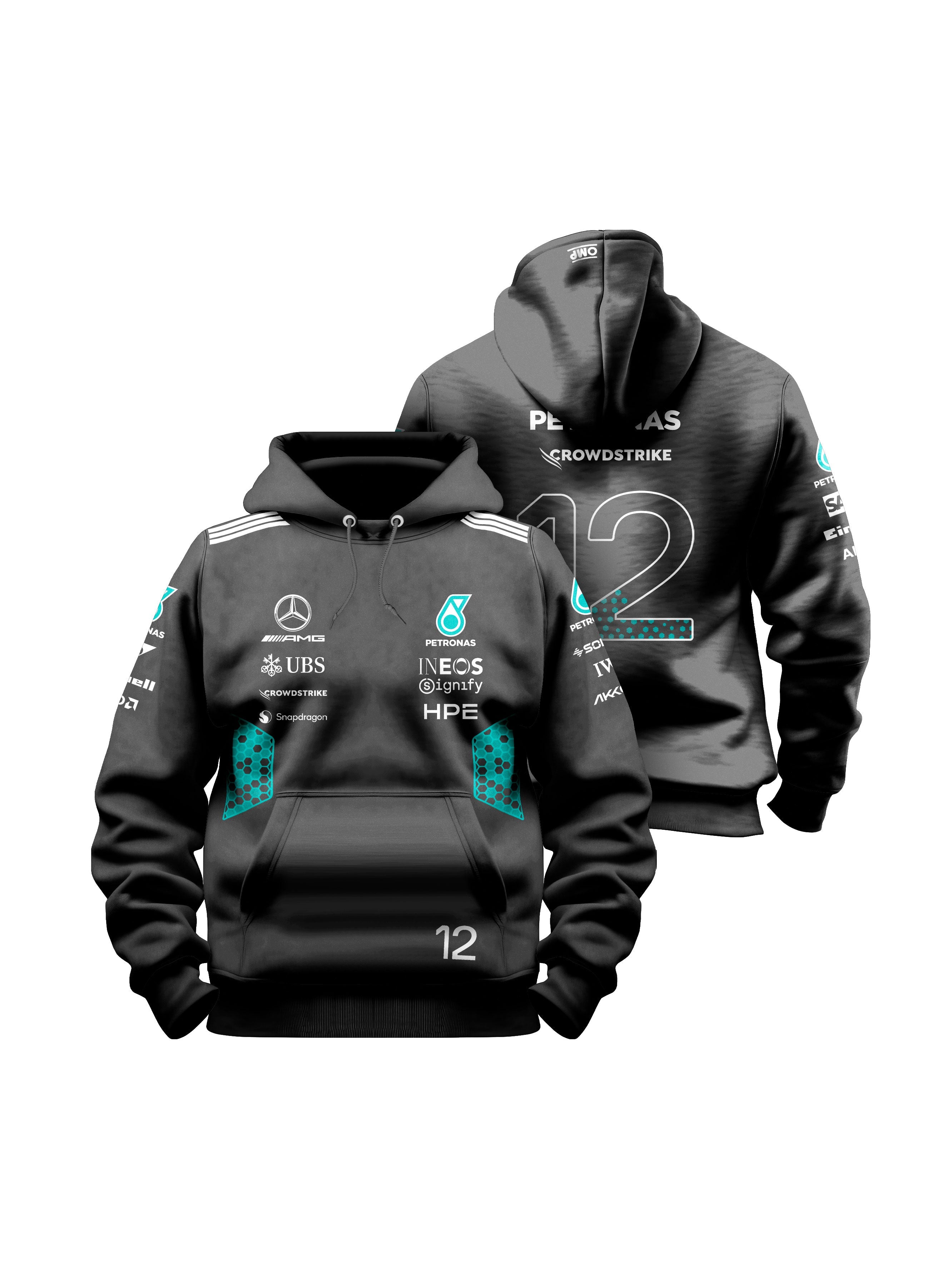 Kimi Antonelli Mercedes AMG 2026 Black Hoodie