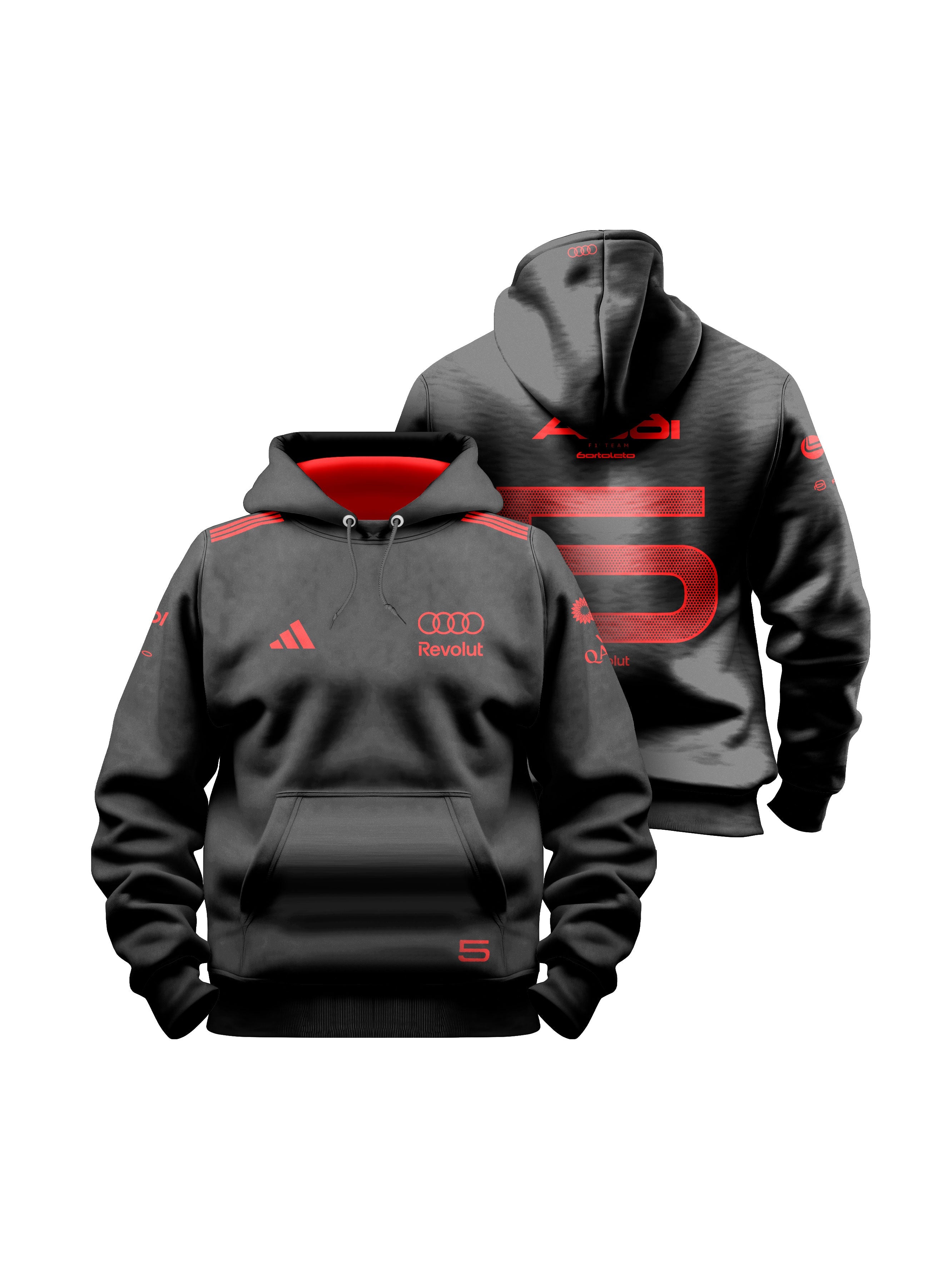 Gabriel Bortoleto Red&Black Audi F1 2026 Black Hoodie