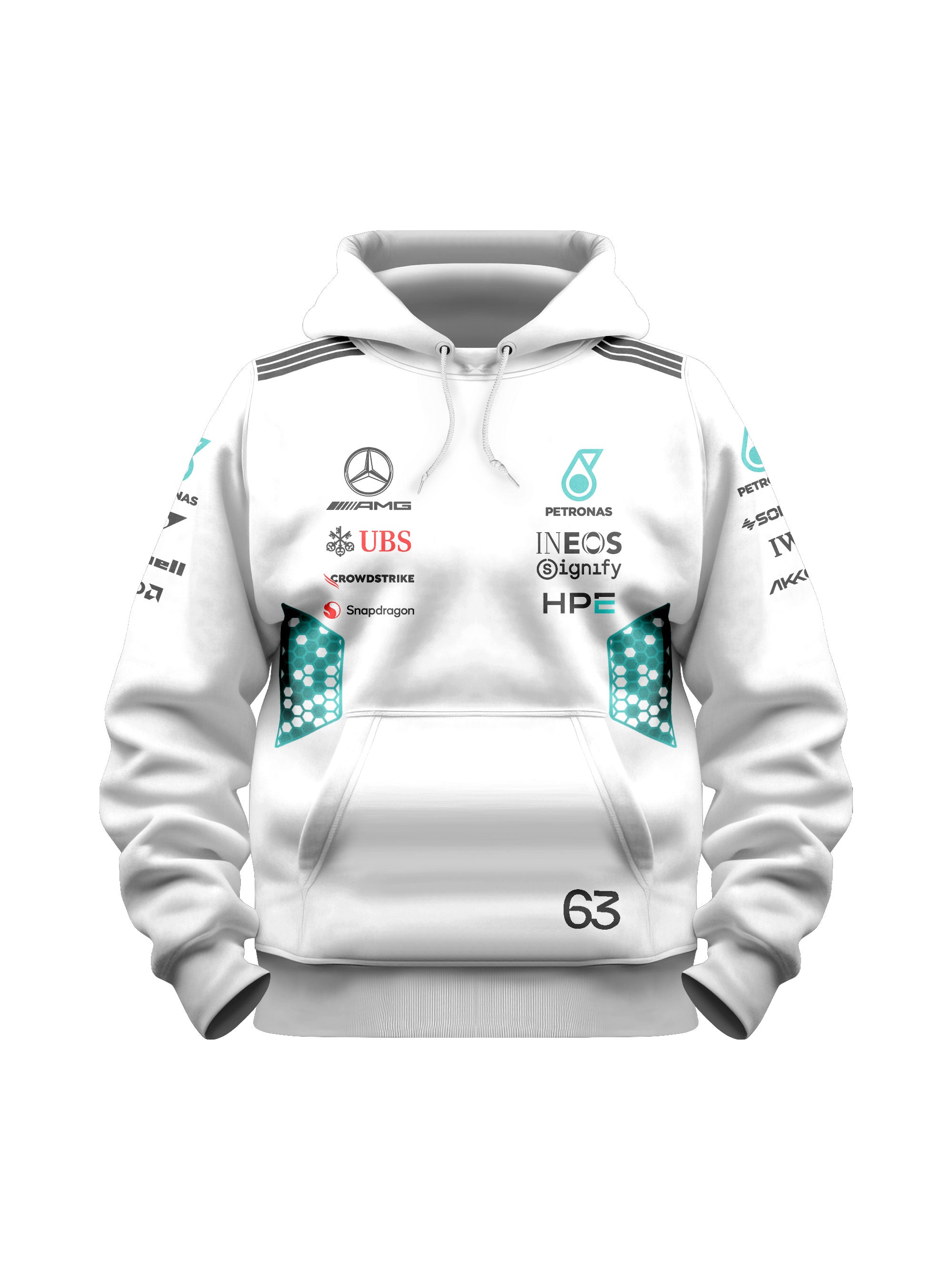 George Russell Mercedes AMG 2026 White Hoodie