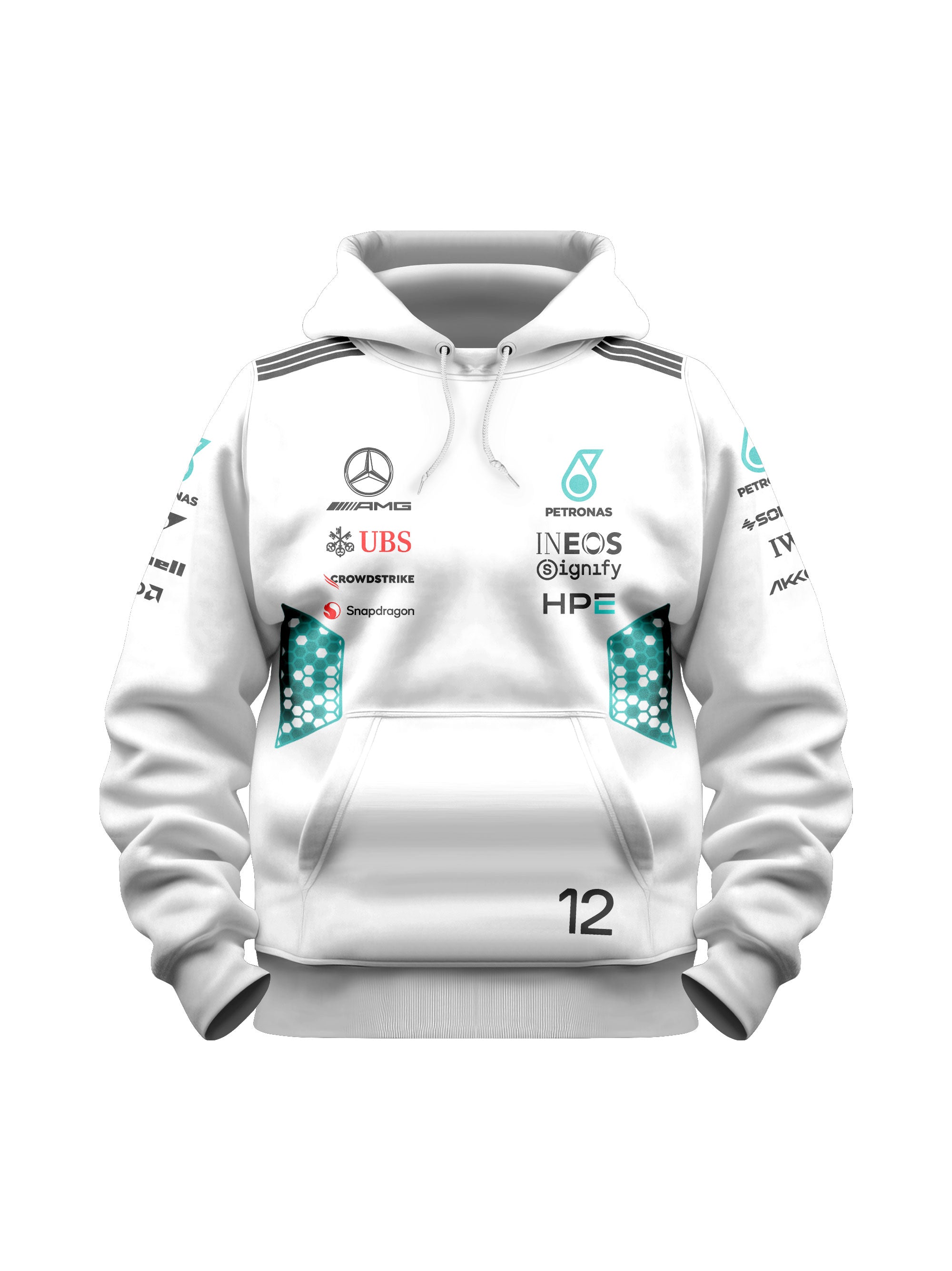 Kimi Antonelli Mercedes AMG 2026 White Hoodie