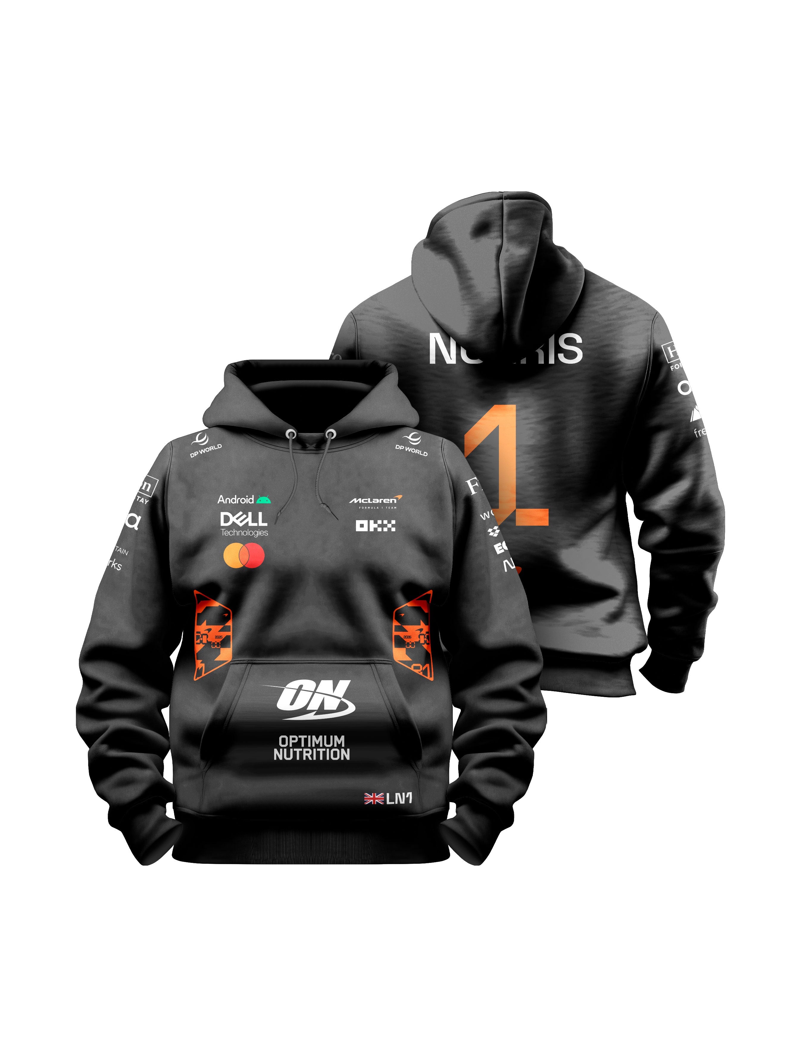 Lando Norris McLaren F1 2026 Black Hoodie