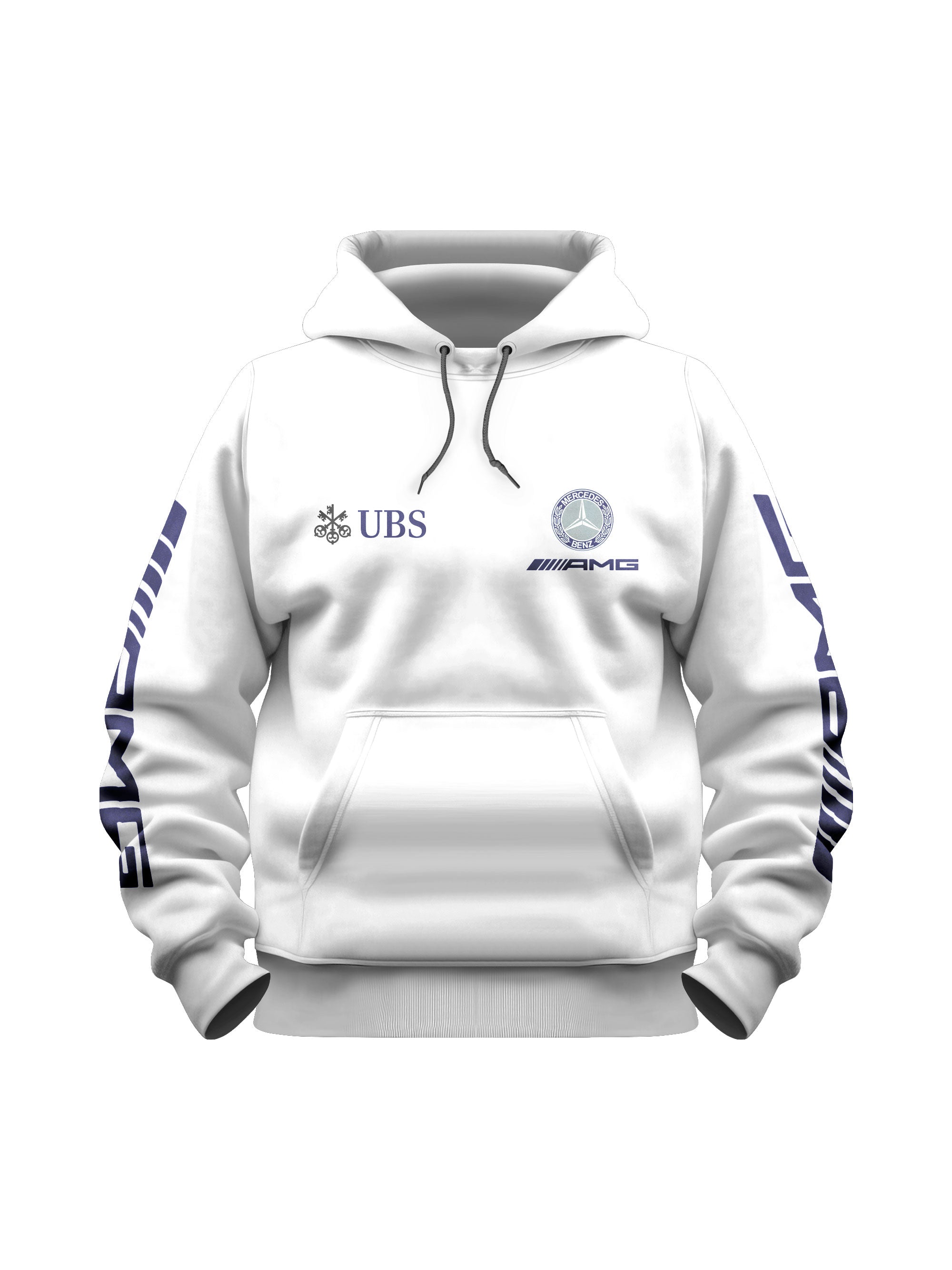 Mercedes AMG Retro Logo Blue White Hoodie