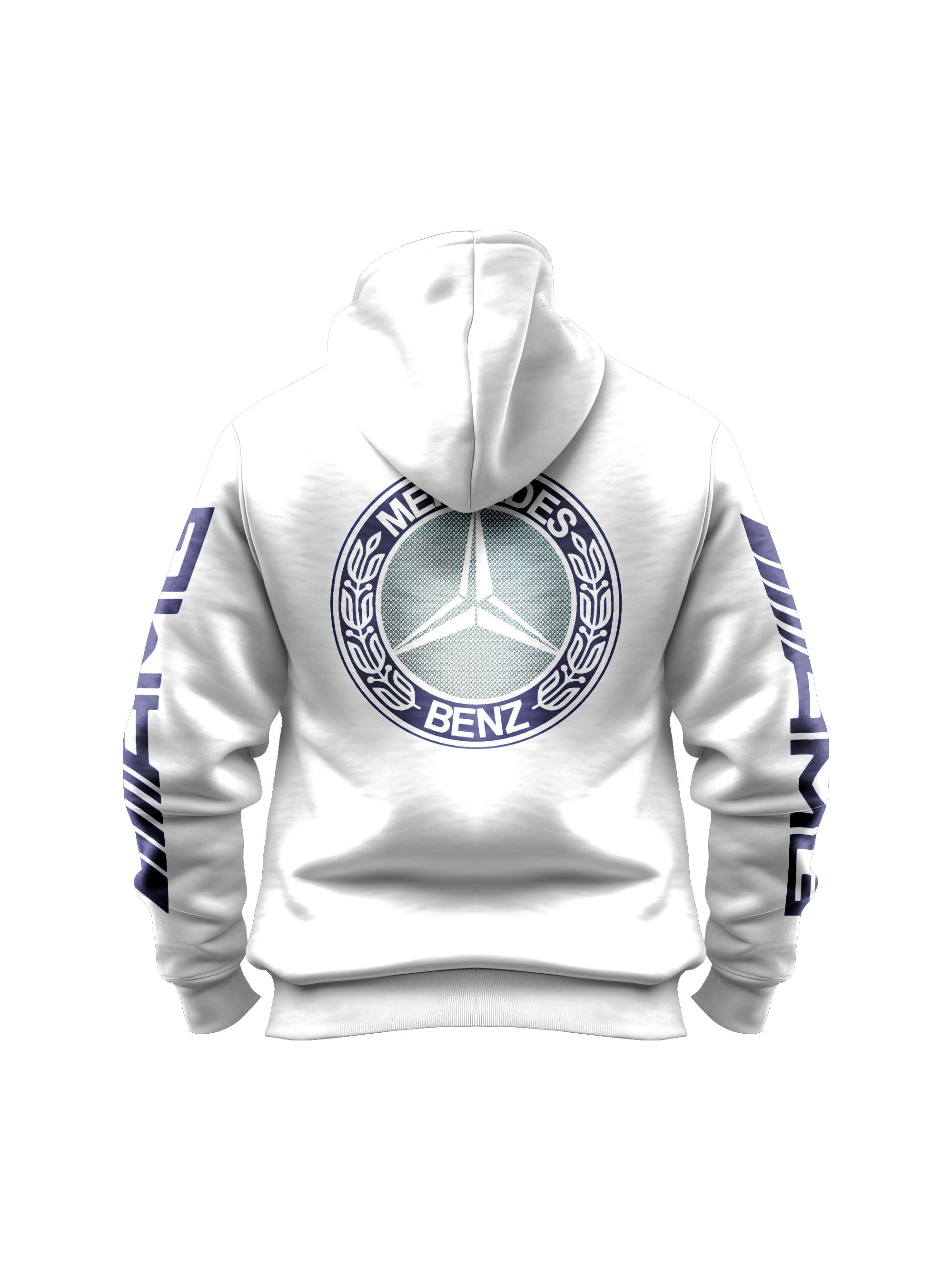 Mercedes AMG Retro Logo Blue White Hoodie