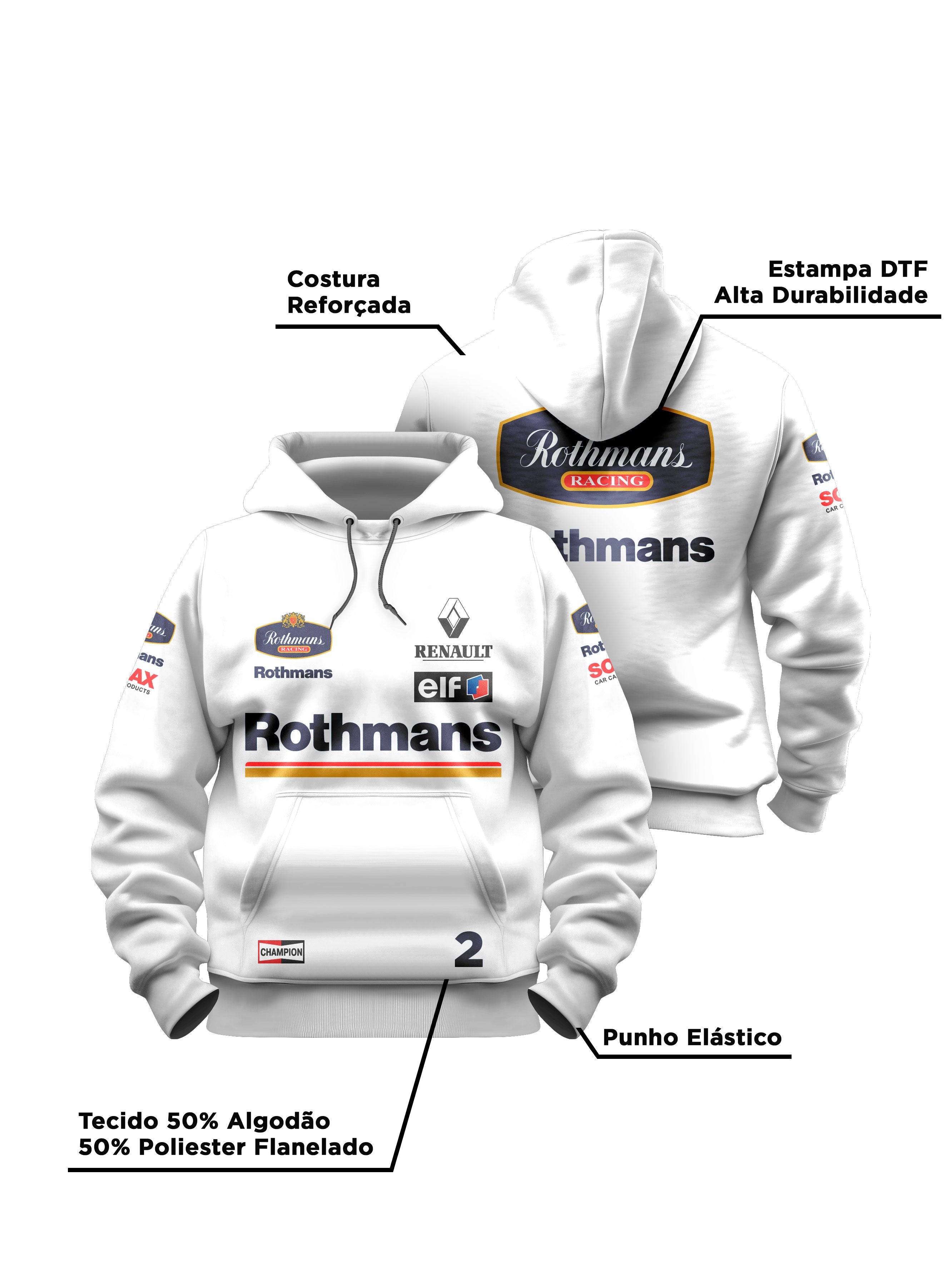 Williams Retro Rothmans Racing White Hoodie