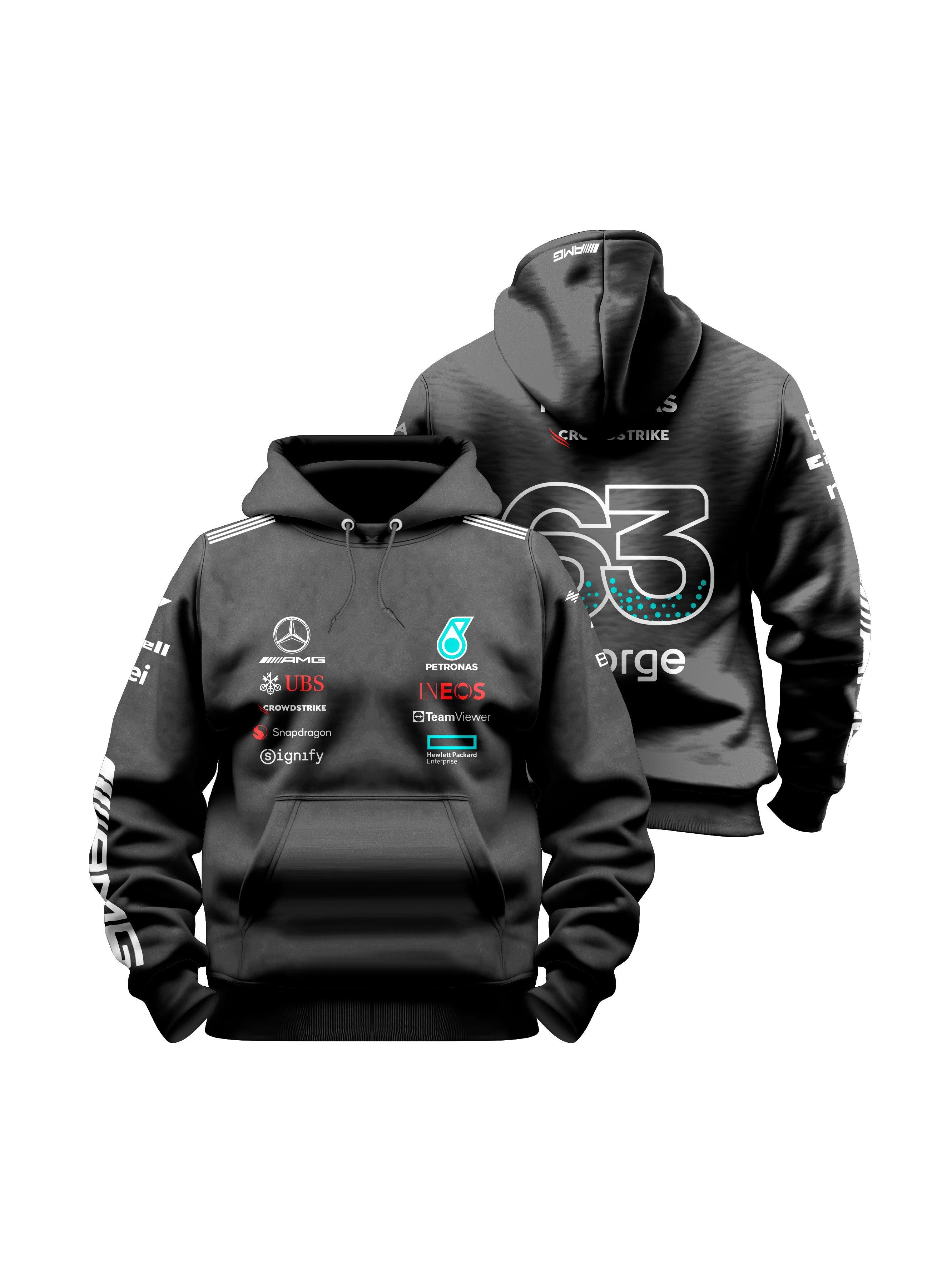 Mercedes George Russell 2025 Black Hoodie