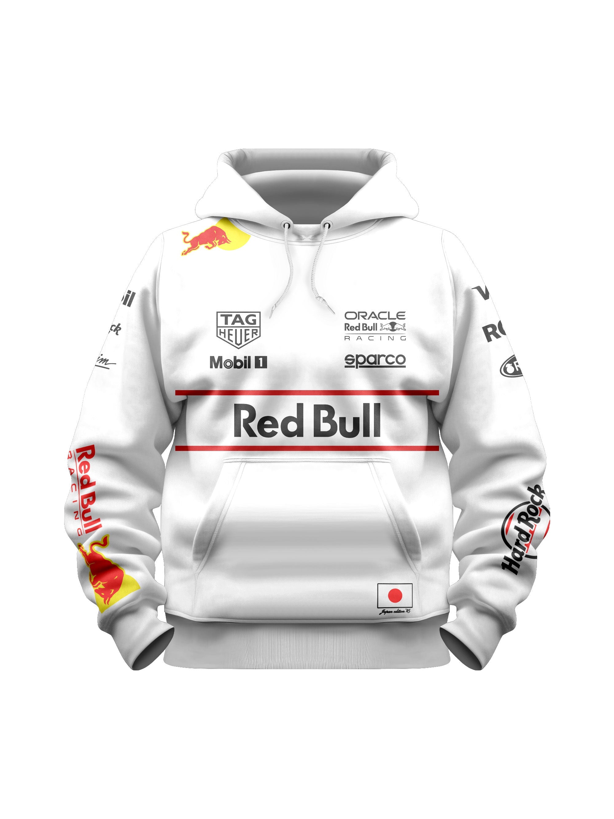 White 2025 Special Edition Japan Red Bull Hoodie