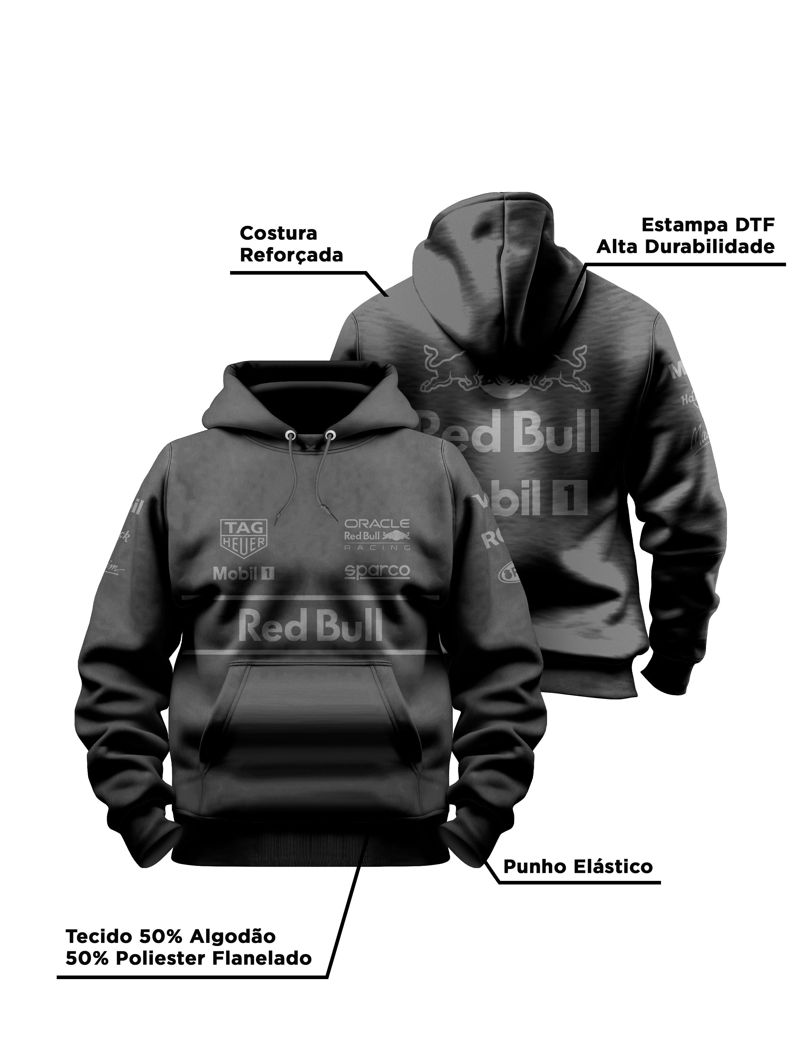 Redbull Team All Black 2025 Hoodie Black