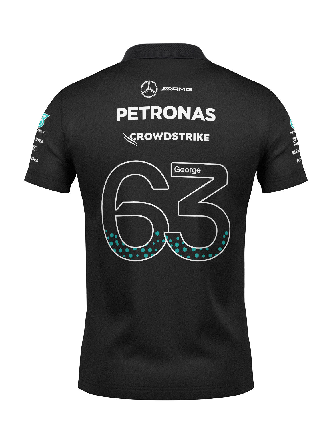 George Russell Mercedes F1 2026 Black Polo Shirt