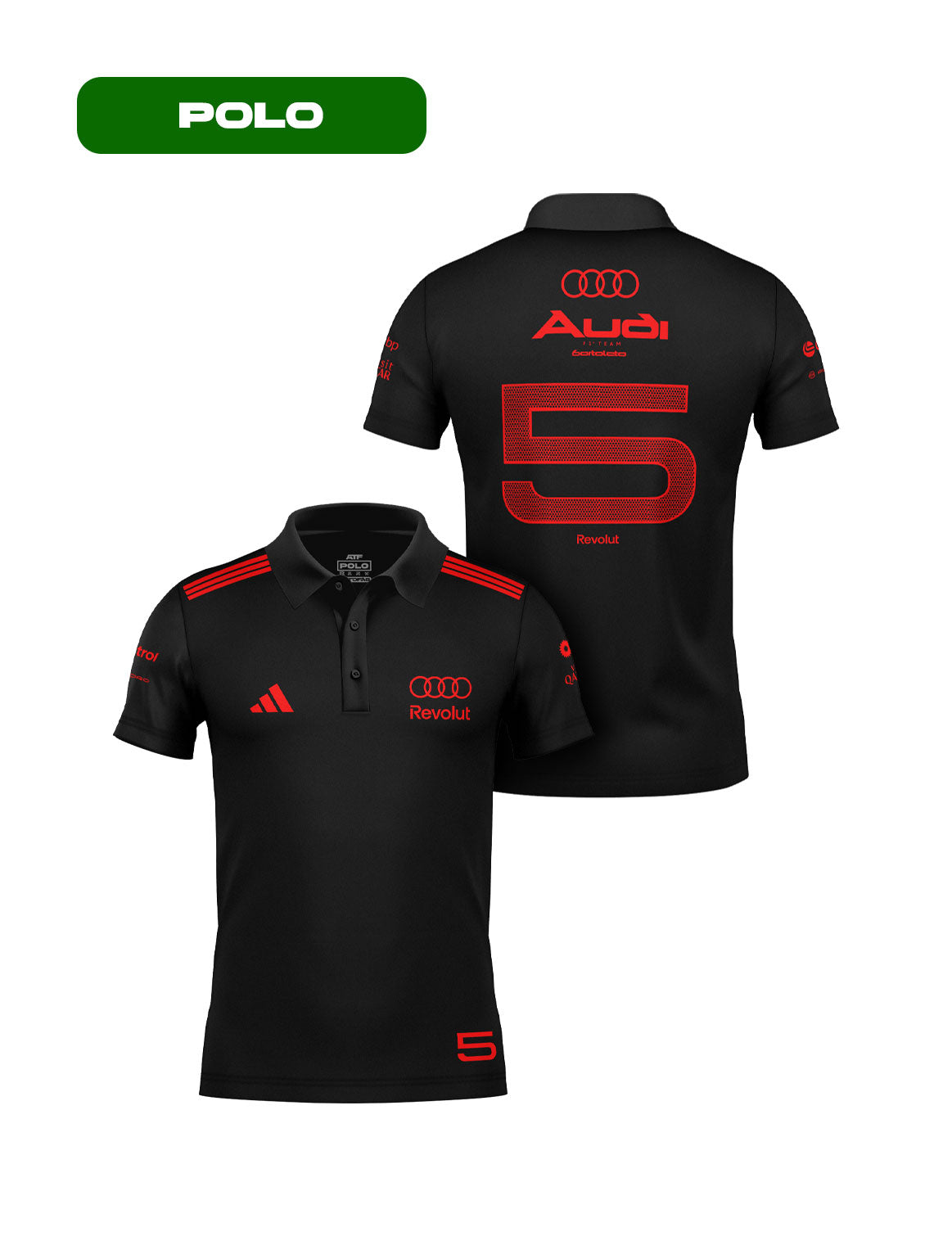 Audi Bortoleto Red&Black 2026 Black Polo Shirt
