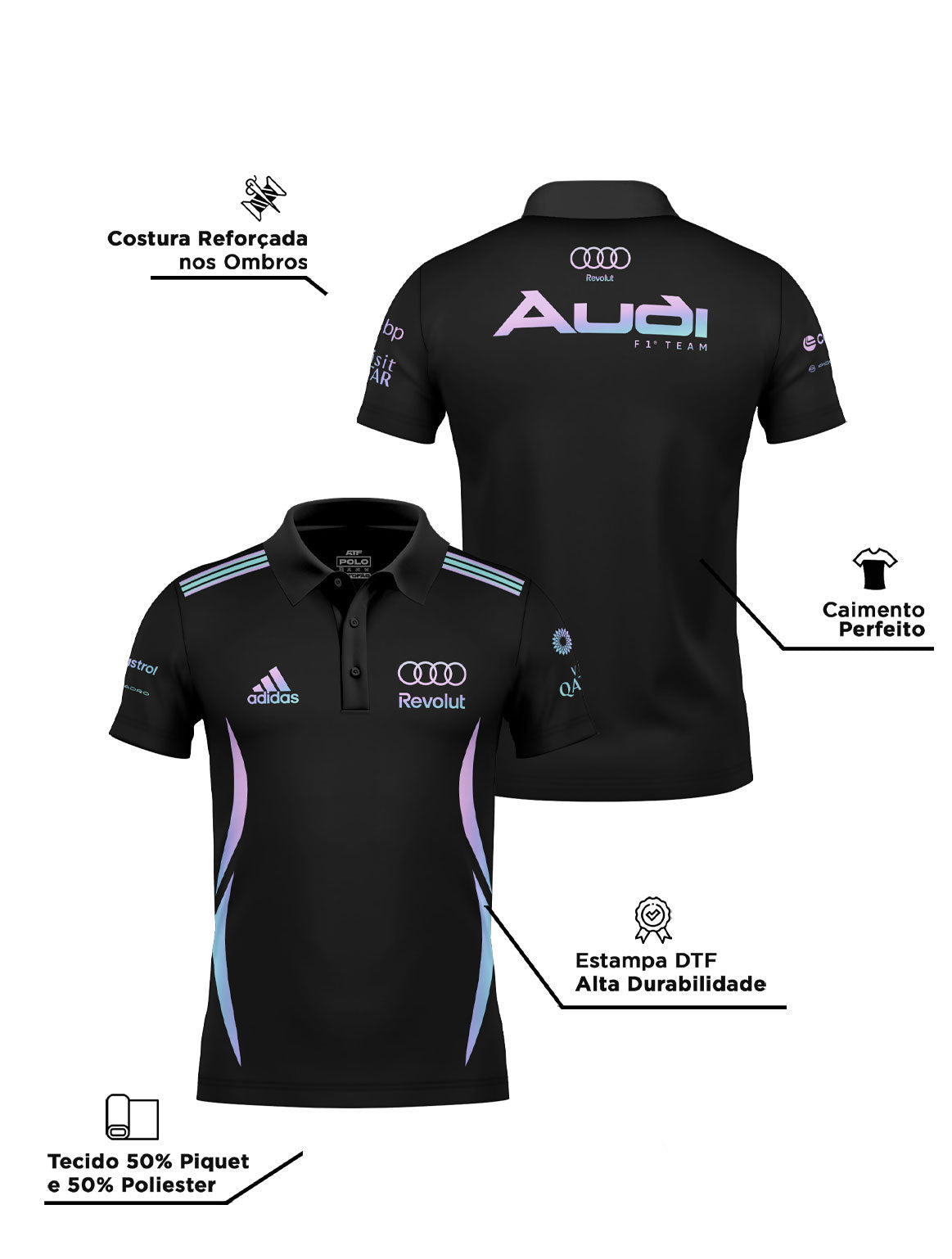 Audi Team 2026 Miami Edition Black Polo Shirt