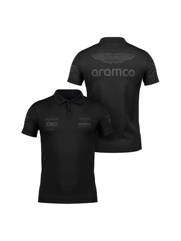 Aston Martin 2024 All Black Polo Shirt