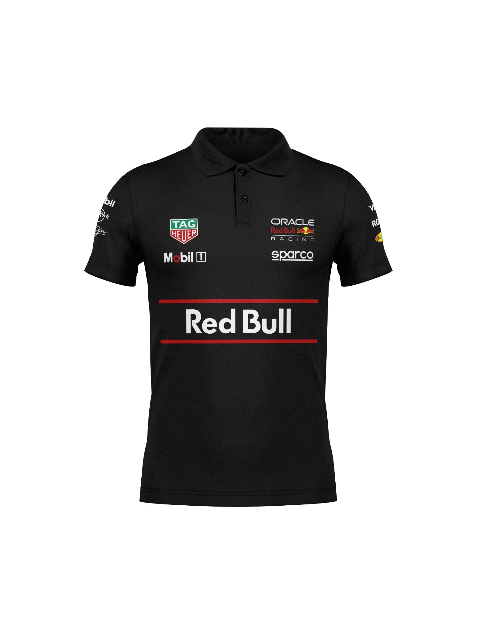 Red Bull Team Black Polo Shirt 2025