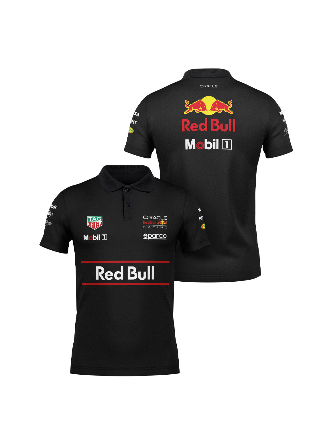 Red Bull Team Black Polo Shirt 2025