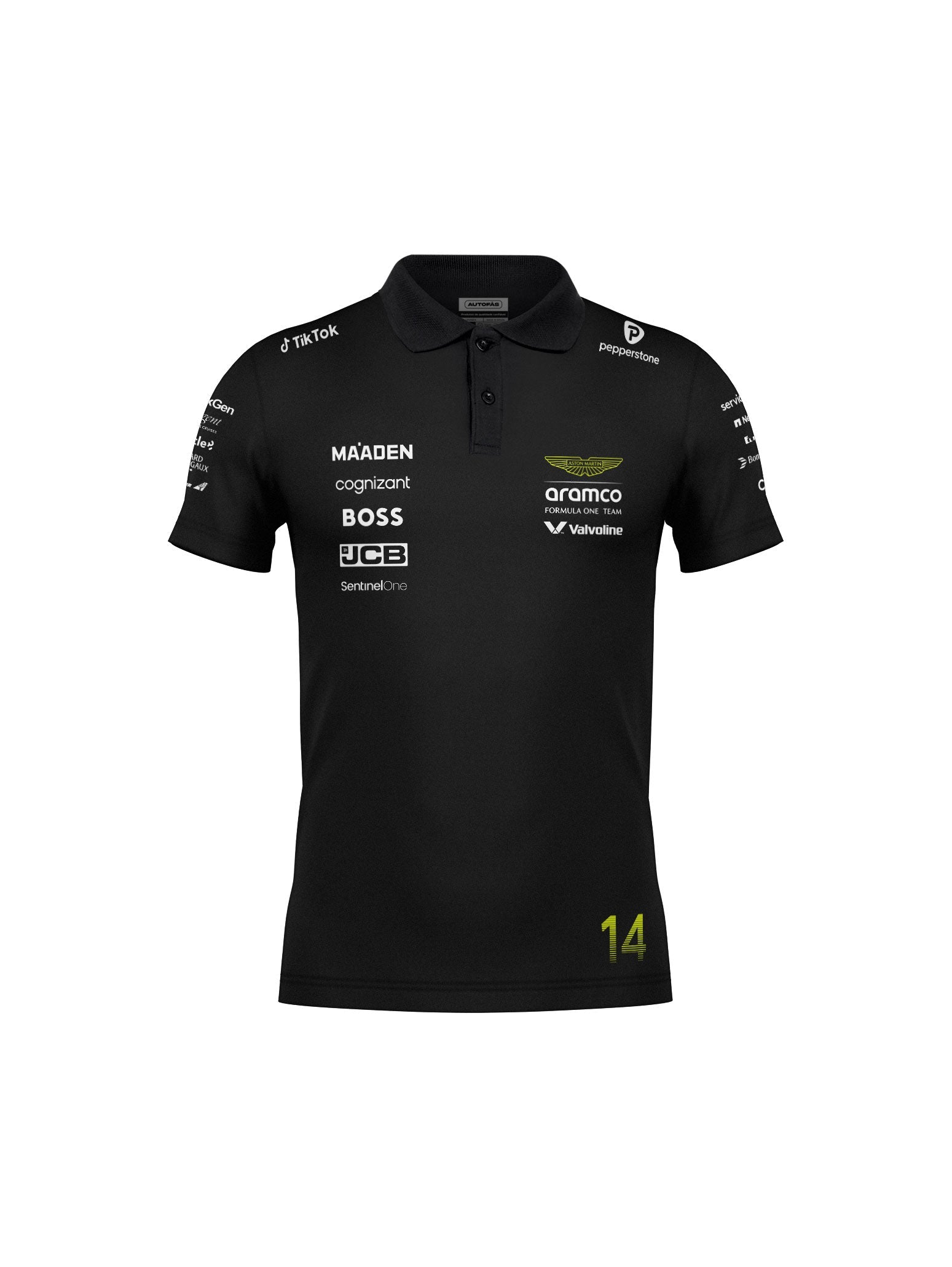 Aston Martin Fernando Alonso Black Polo Shirt 2025
