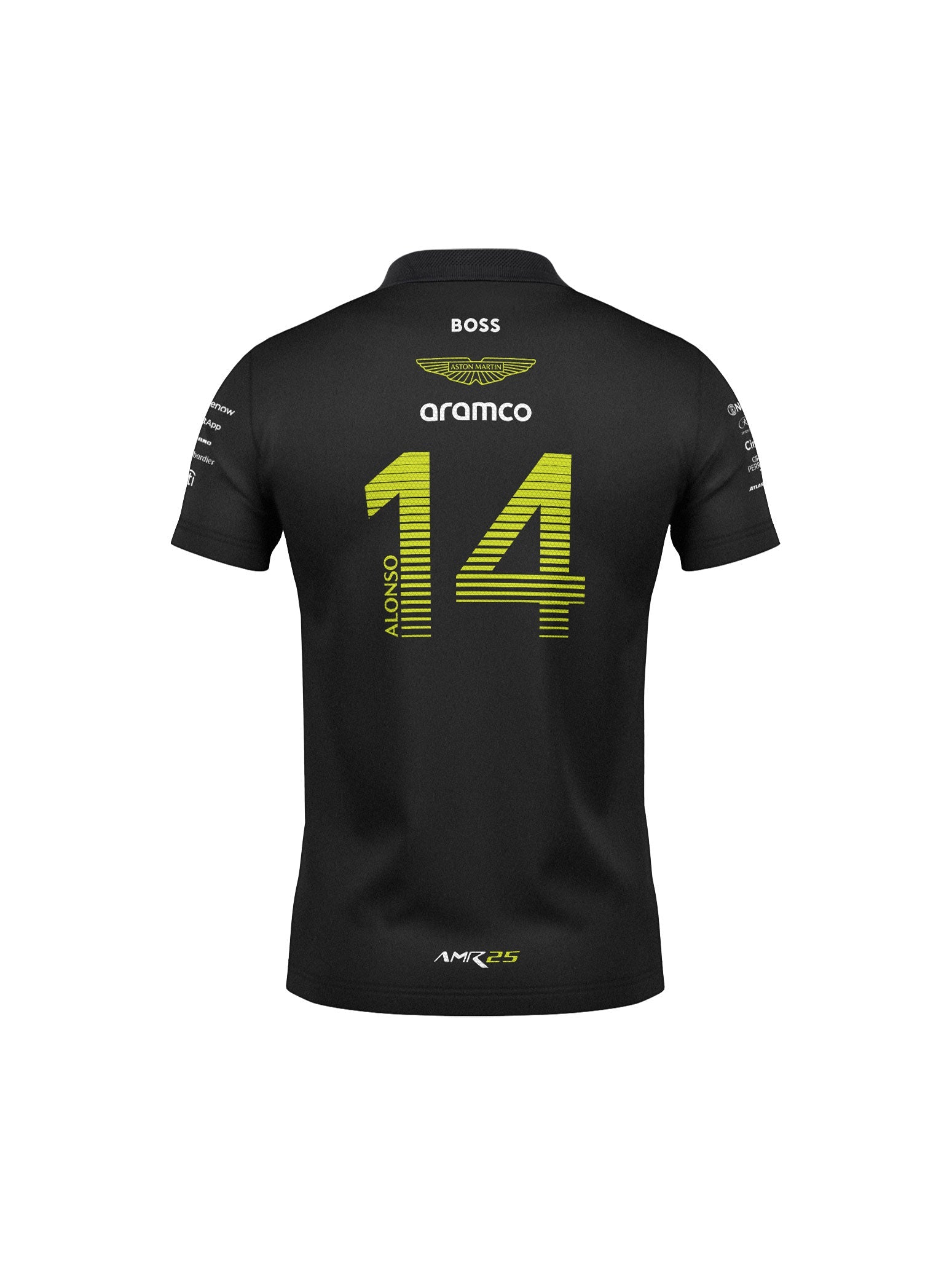 Aston Martin Fernando Alonso Black Polo Shirt 2025