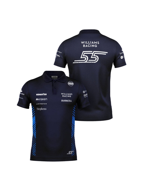 Williams Carlos Sainz Navy Blue Polo Shirt 2025