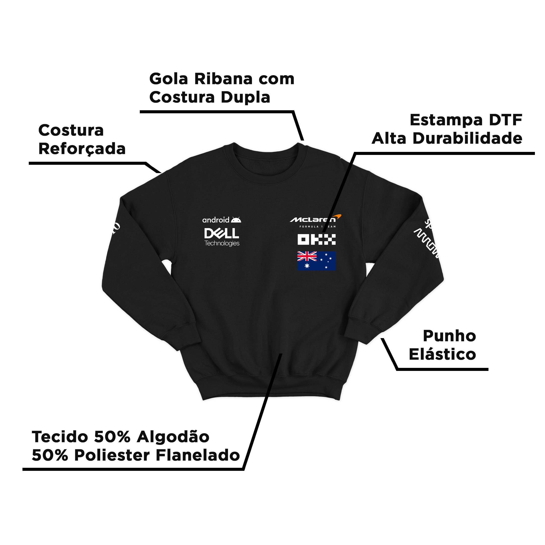 McLaren Black Hoodie 2024 Oscar Piastri