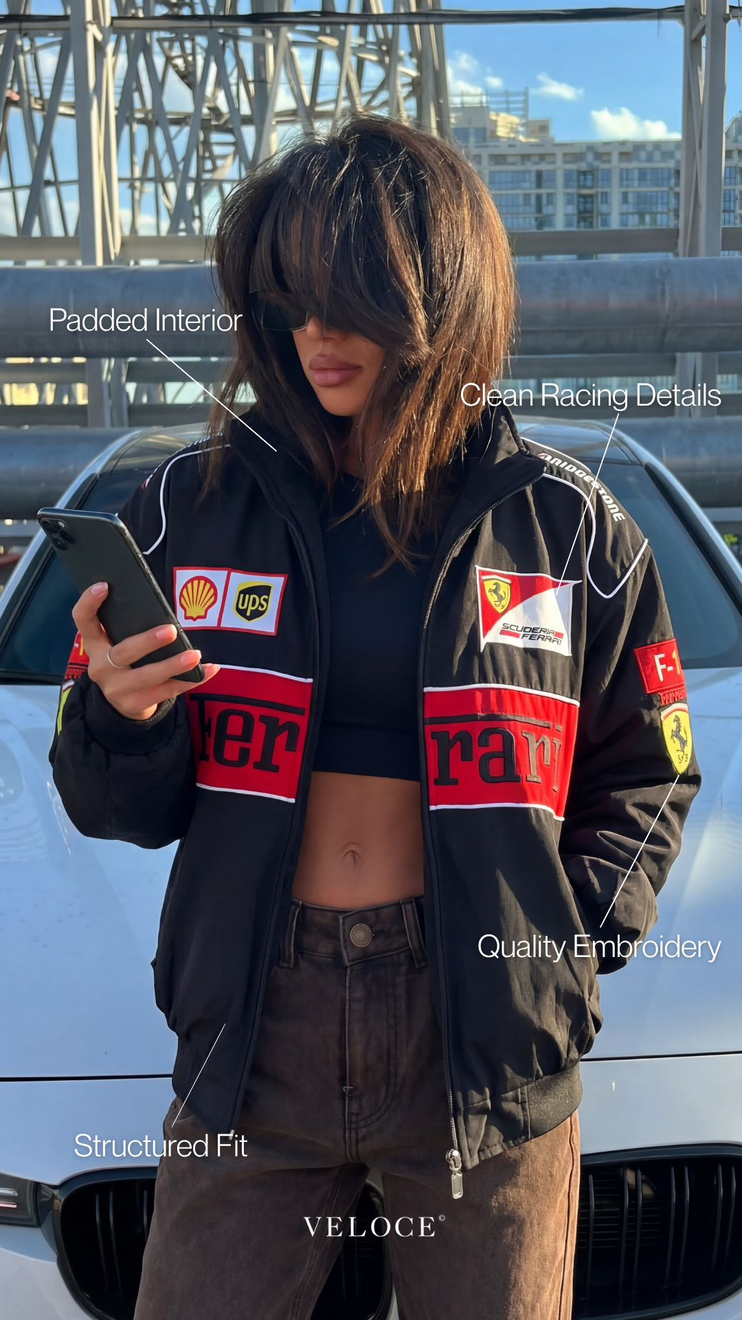 Ferrari F1 Vintage Racing Jacket - Black Edition