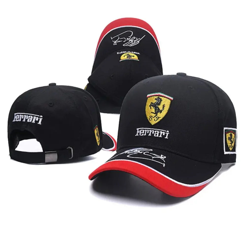 Ferrari F1 Black Embroidered Cap