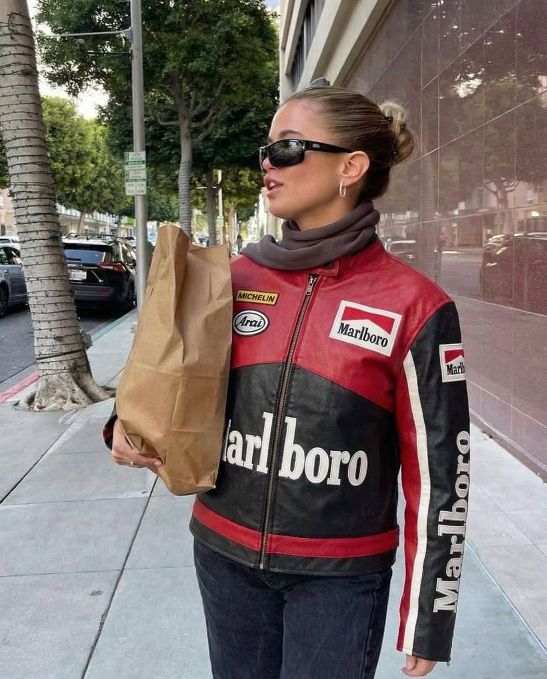 Marlboro Racing Leather Jacket - Black Edition