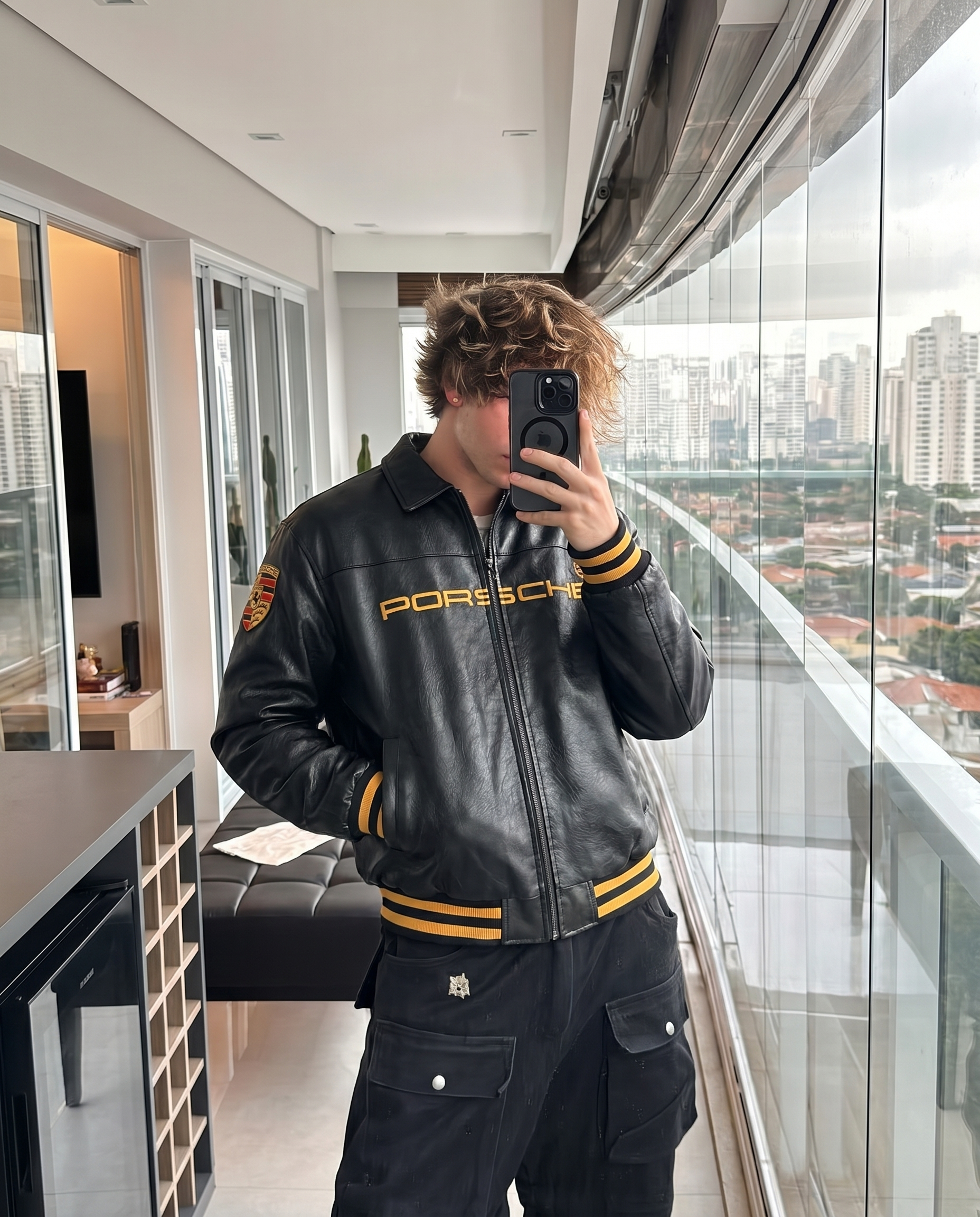 Porsche 993 Turbo Leather Jacket - Black Edition