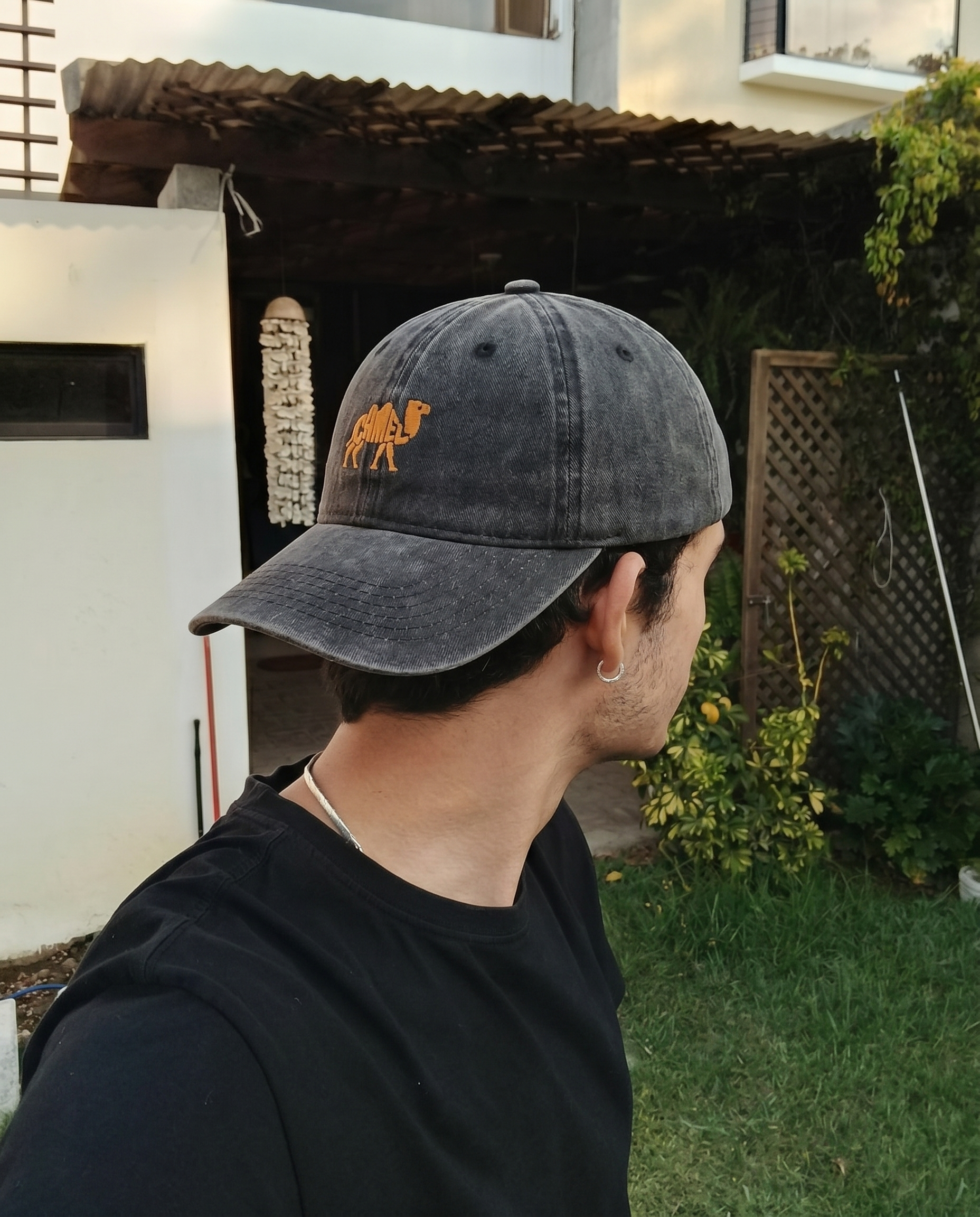Camel Embroidered Cap