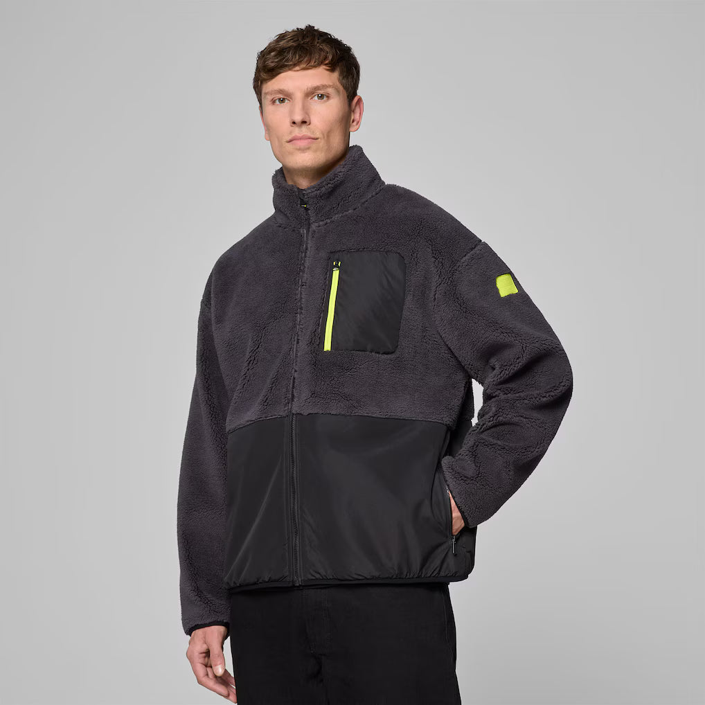 Aston Martin Fanwear Tech Sherpa Full Zip Jacket - Black