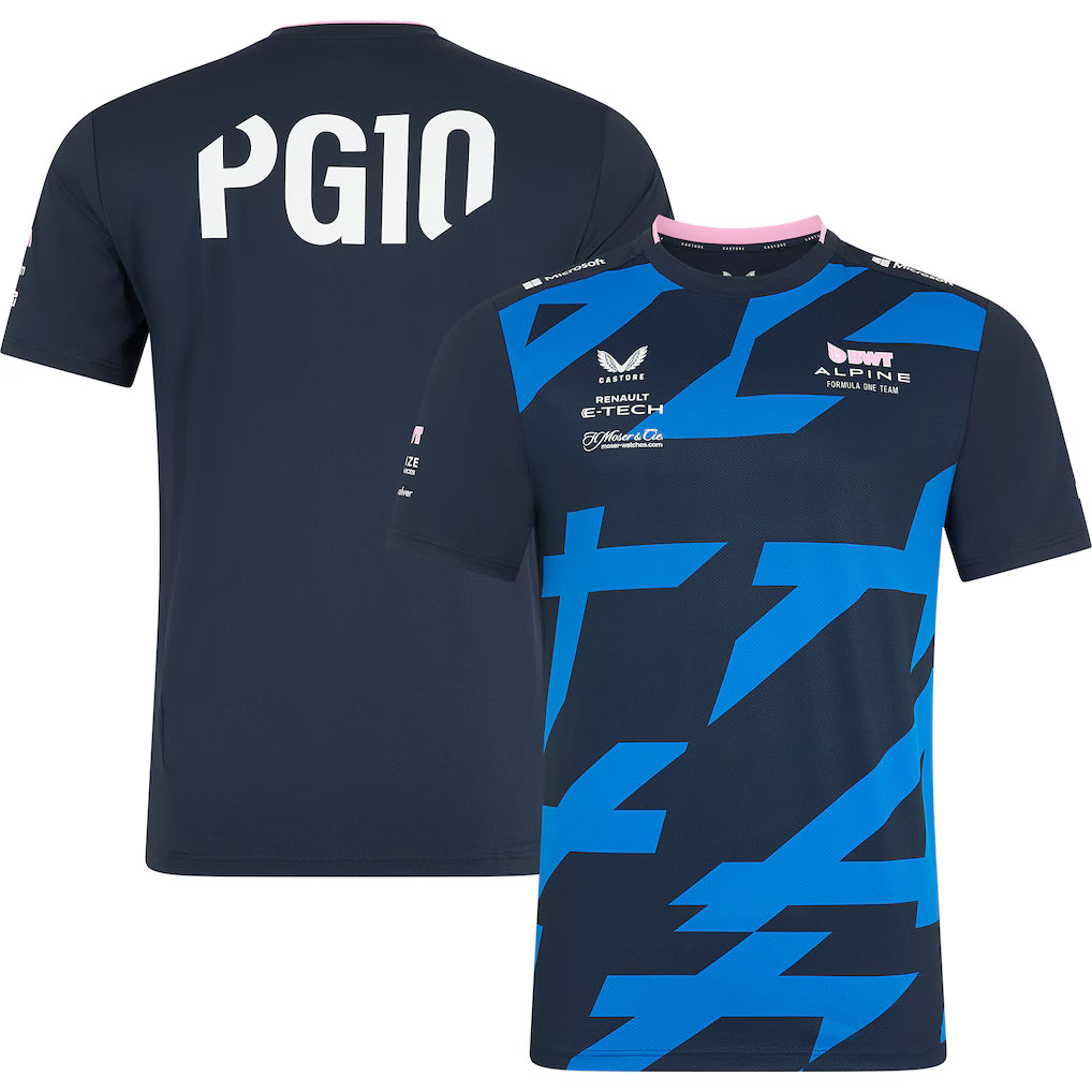 Pierre Gasly Alpine Castore 2025 Team Wear Driver T-Shirt - Navy