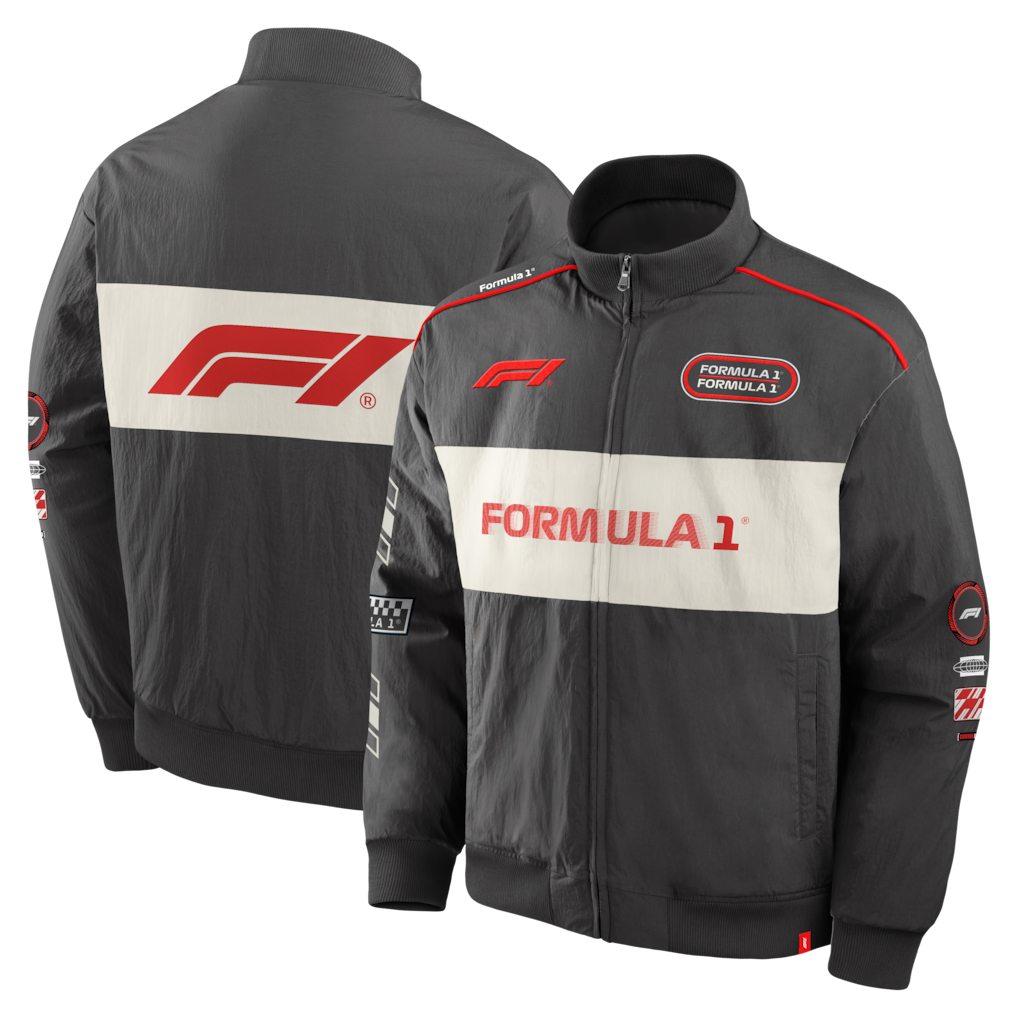 Formula 1 Fanatics Oversized Street Racer Overdrive Full-Zip Track Jacket - Gray