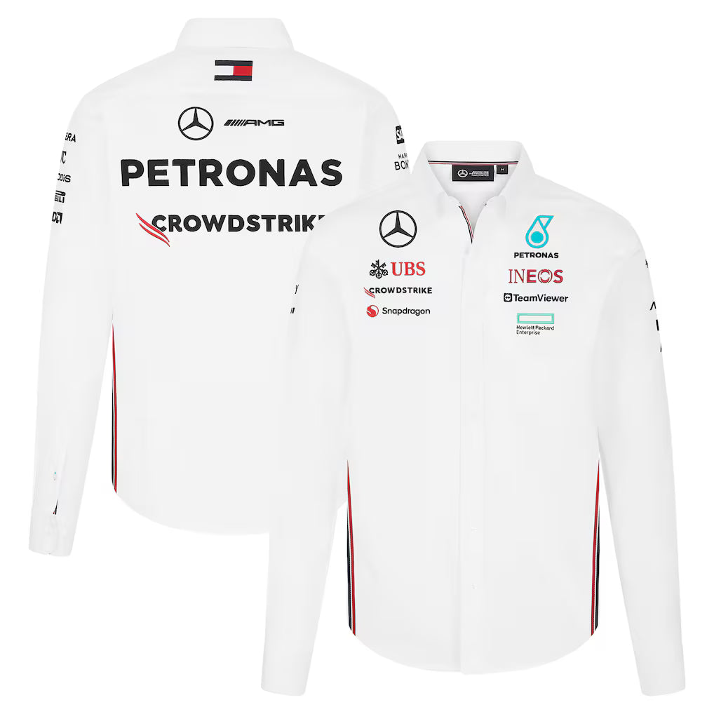 Mercedes-AMG Petronas F1 Team 2024 Team Replica Button-Down Shirt - White