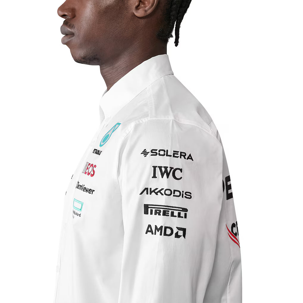 Mercedes-AMG Petronas F1 Team 2024 Team Replica Button-Down Shirt - White