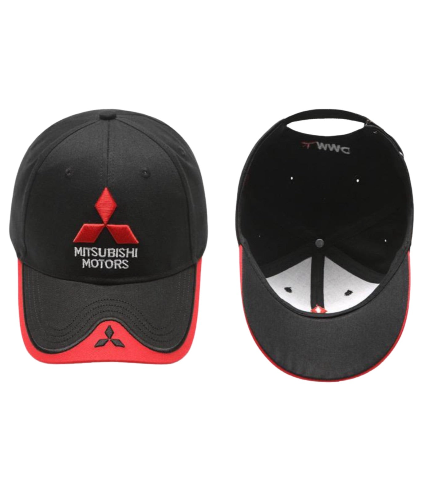Mitsubishi Motors Black Red Embroidered Cap
