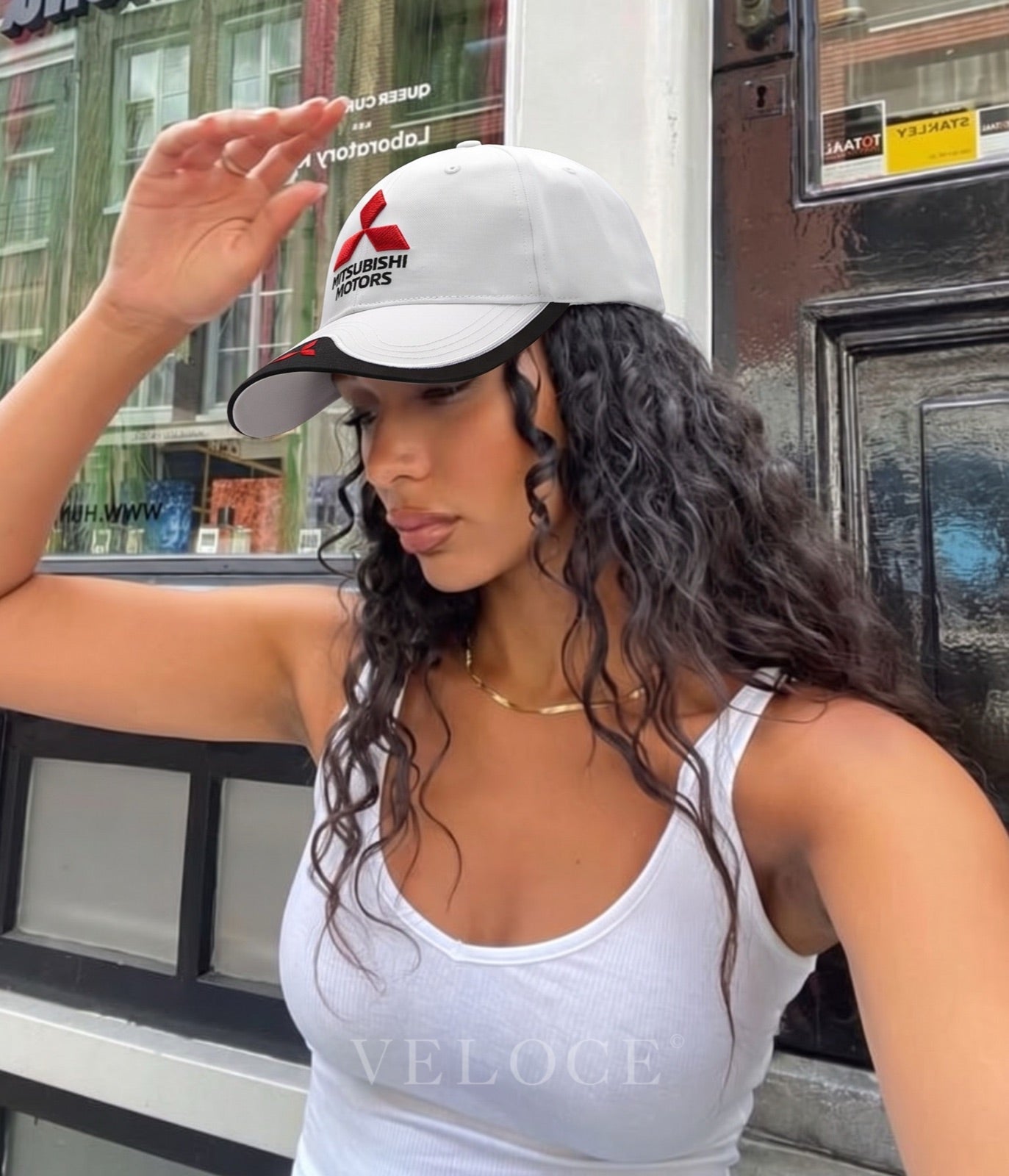 Mitsubishi Motors White Embroidered Cap
